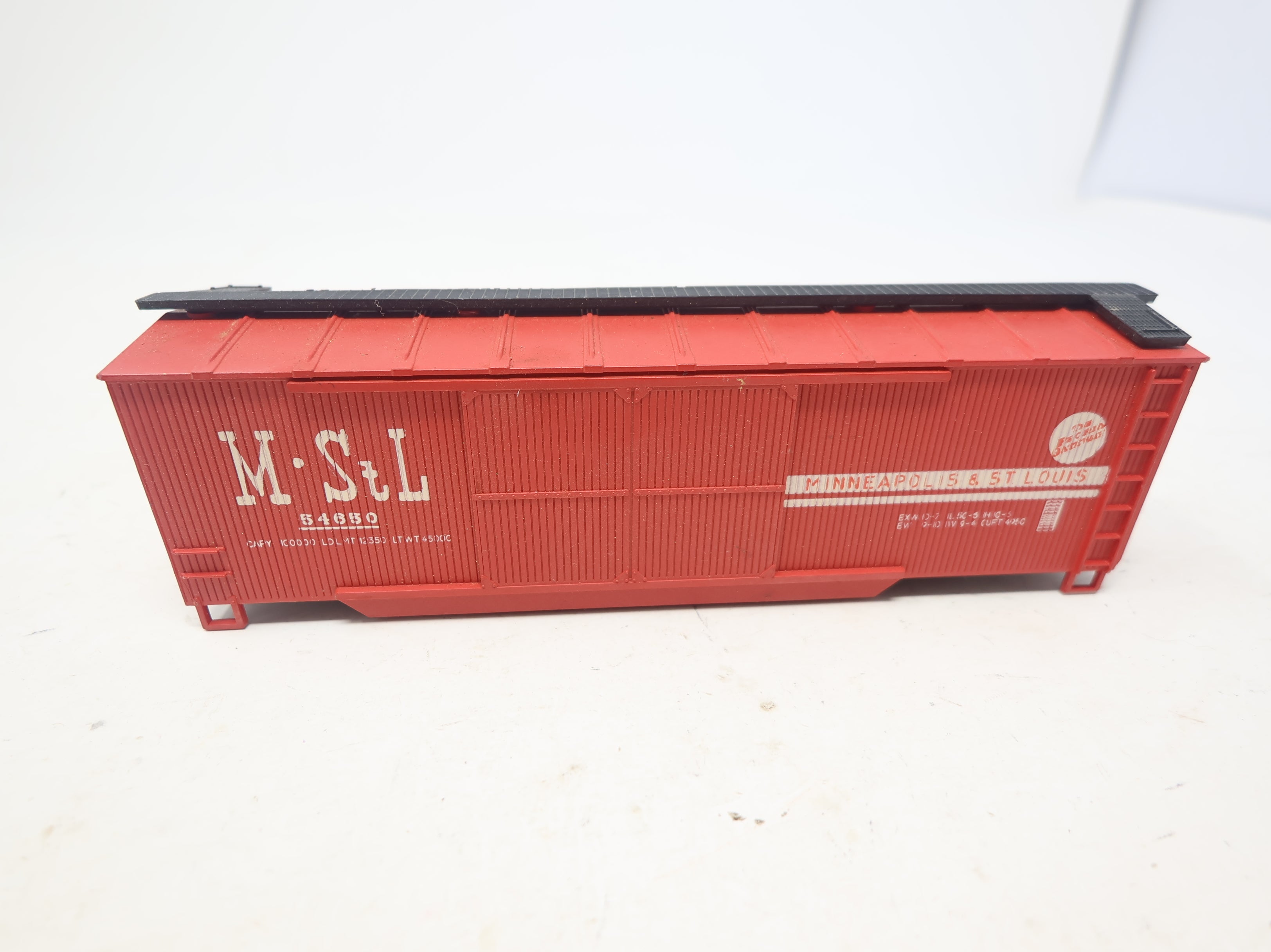 USED AHM HO Scale 40' Wooden Box Car Minneapolis & St Louis MStL #54650 No Trucks/Couplers