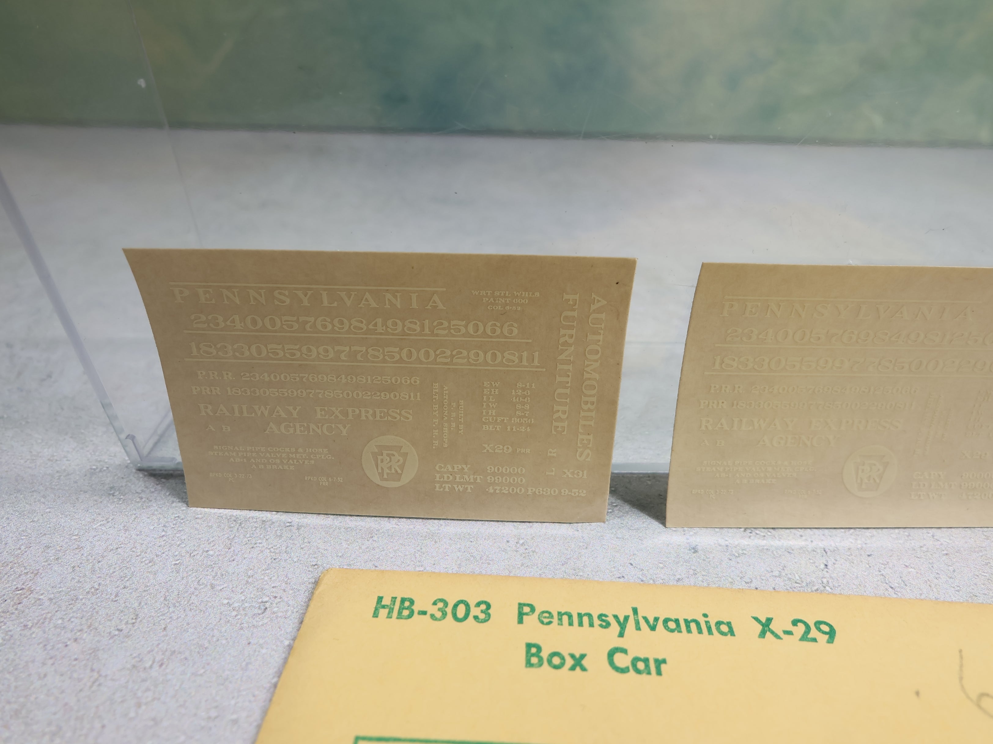 USED Champ Decals HB303 HO Scale Pennsylvania X-29 Box Car Decals White