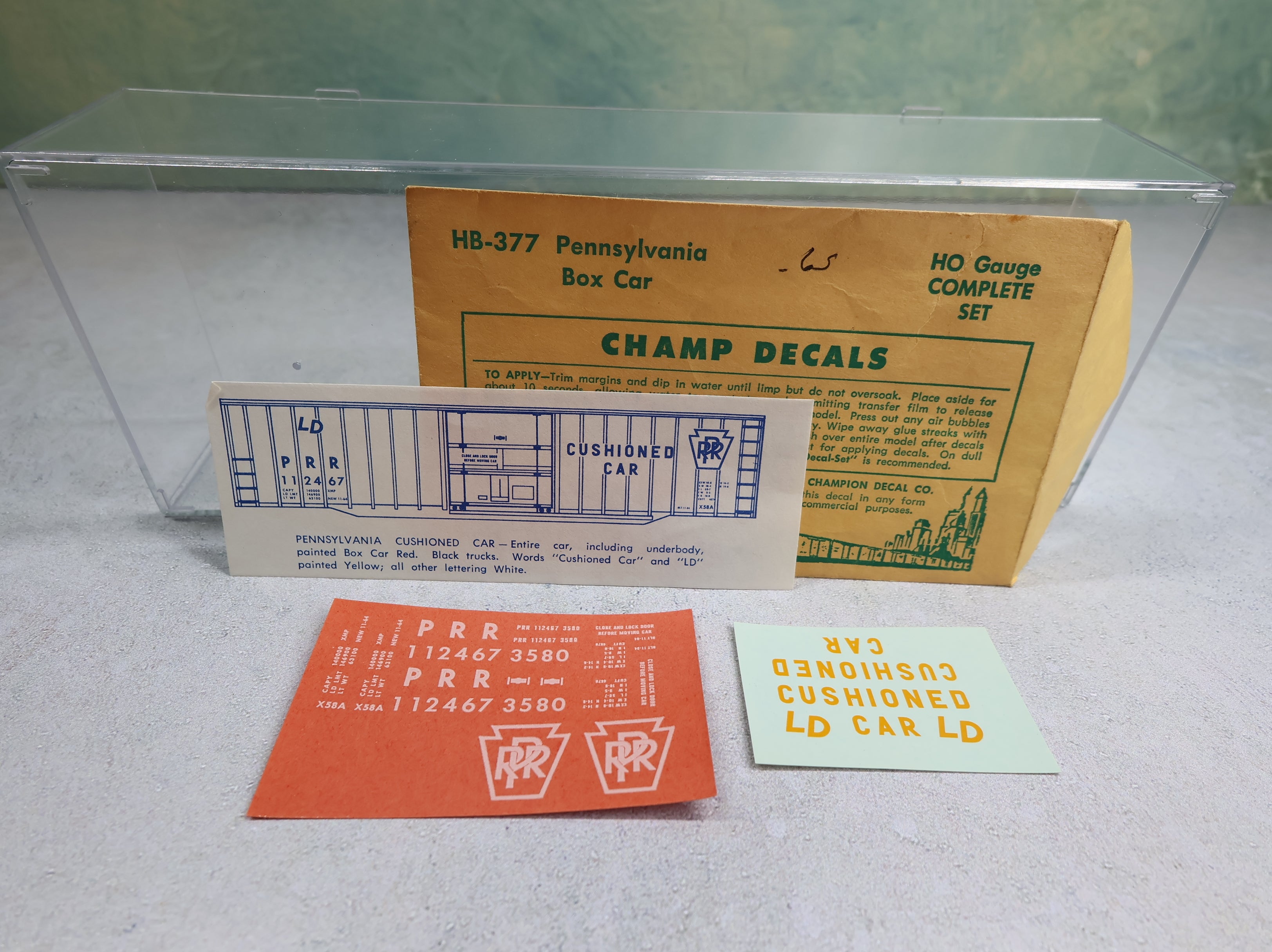 USED Champ Decals HB377 HO Scale Pennsylvania Cushioned Box Car Decal