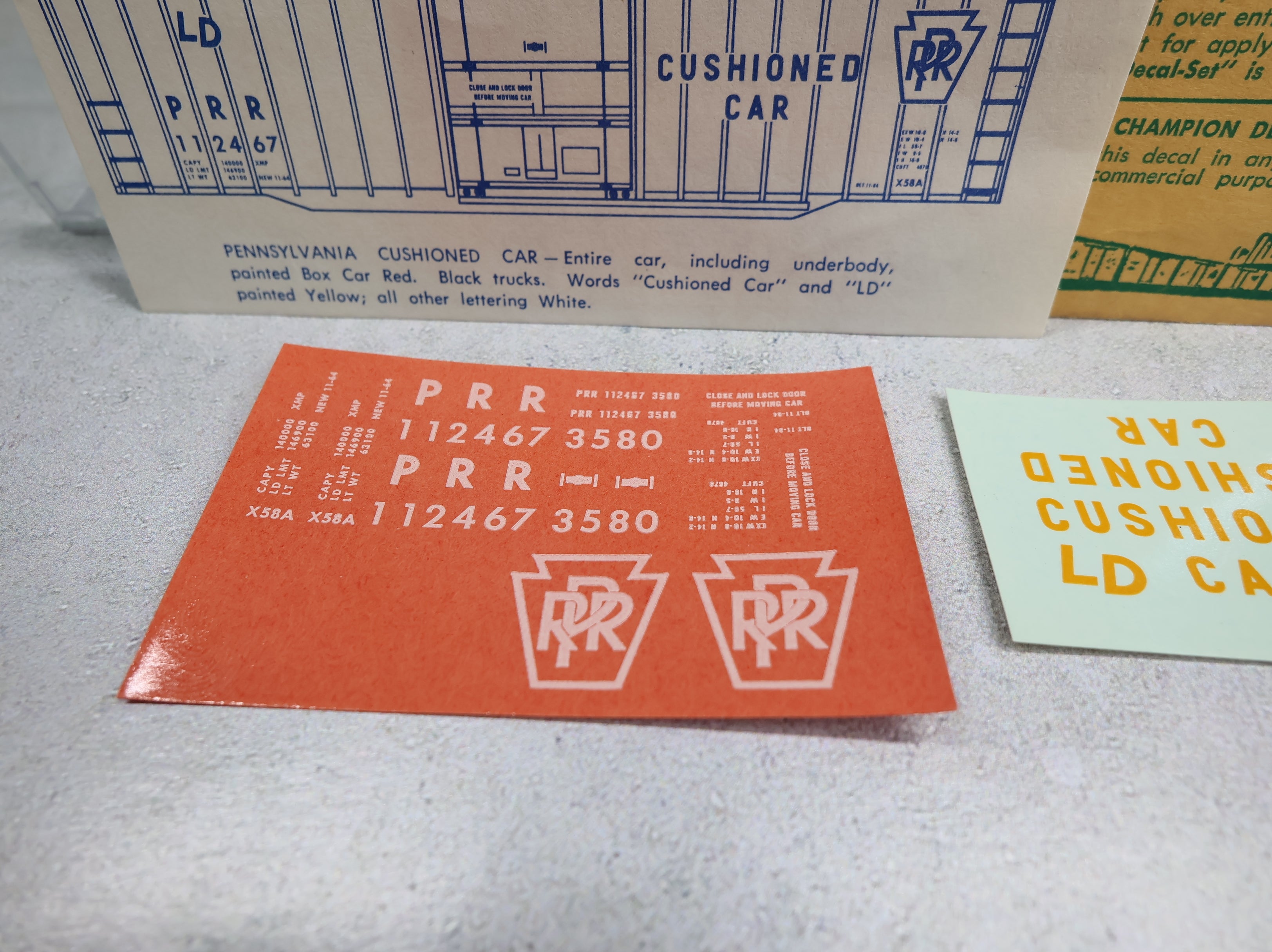 USED Champ Decals HB377 HO Scale Pennsylvania Cushioned Box Car Decal