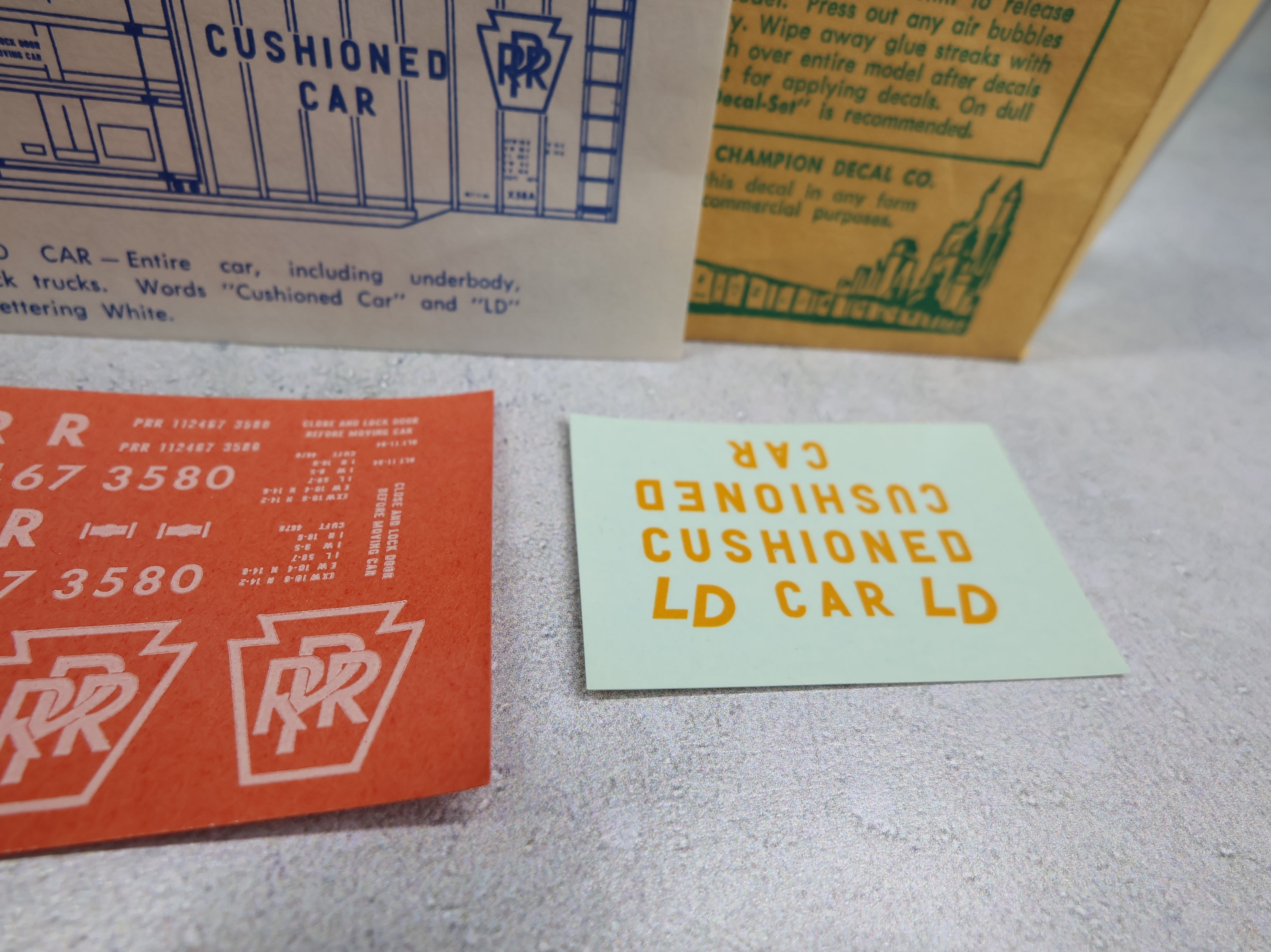 USED Champ Decals HB377 HO Scale Pennsylvania Cushioned Box Car Decal