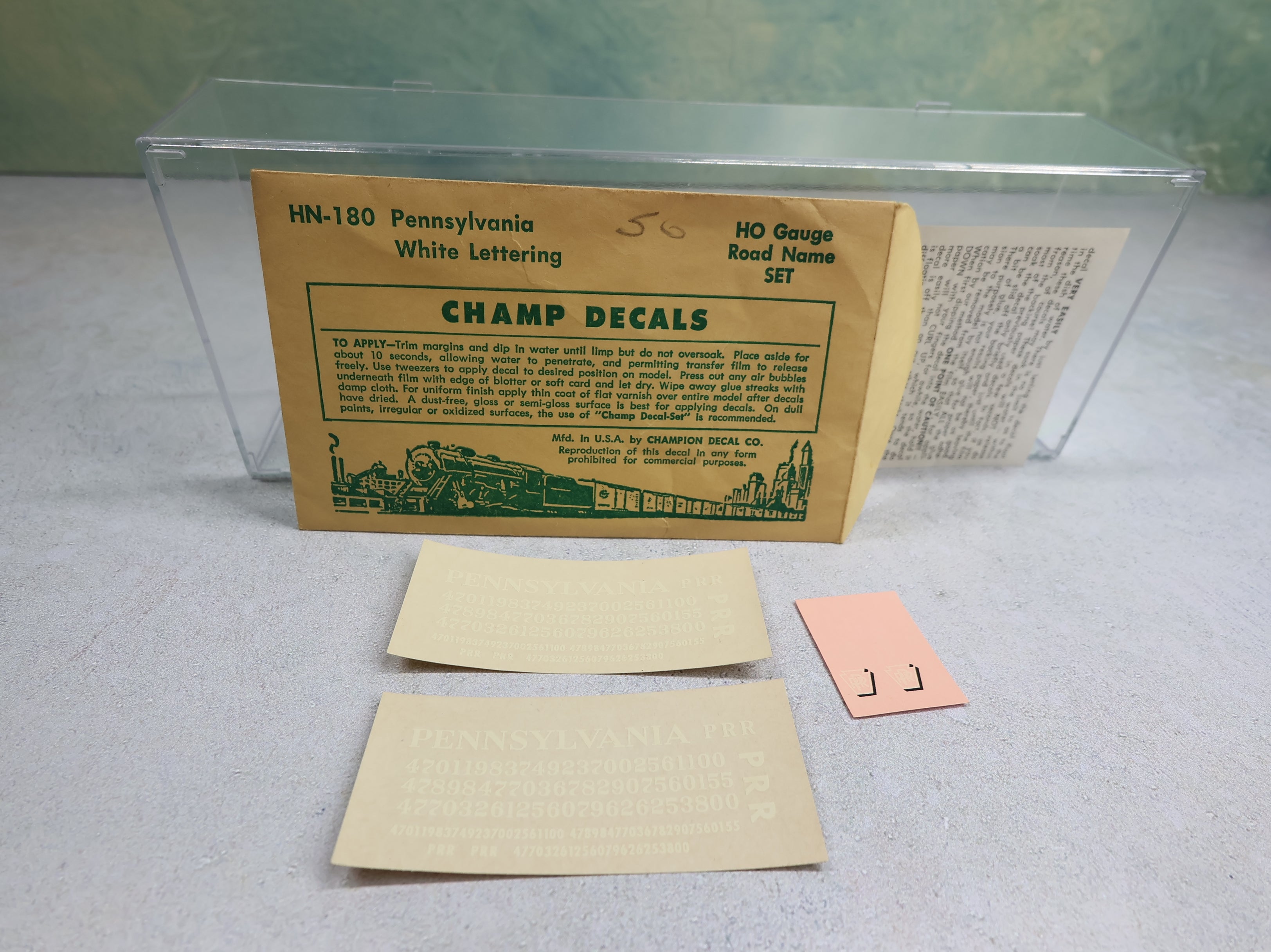 USED Champ Decals HN180 HO Scale Pennsylvania White Lettering Decals