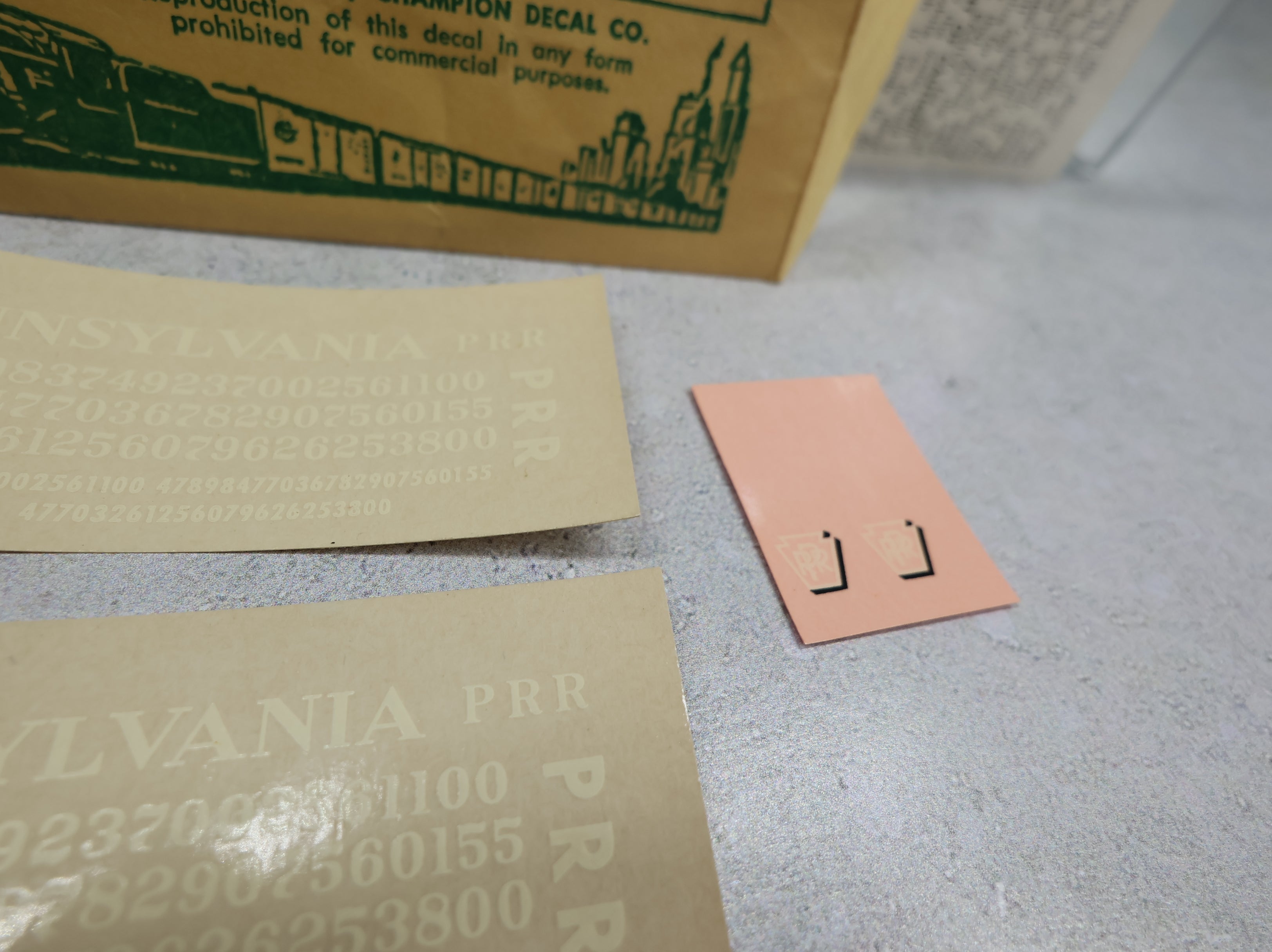 USED Champ Decals HN180 HO Scale Pennsylvania White Lettering Decals