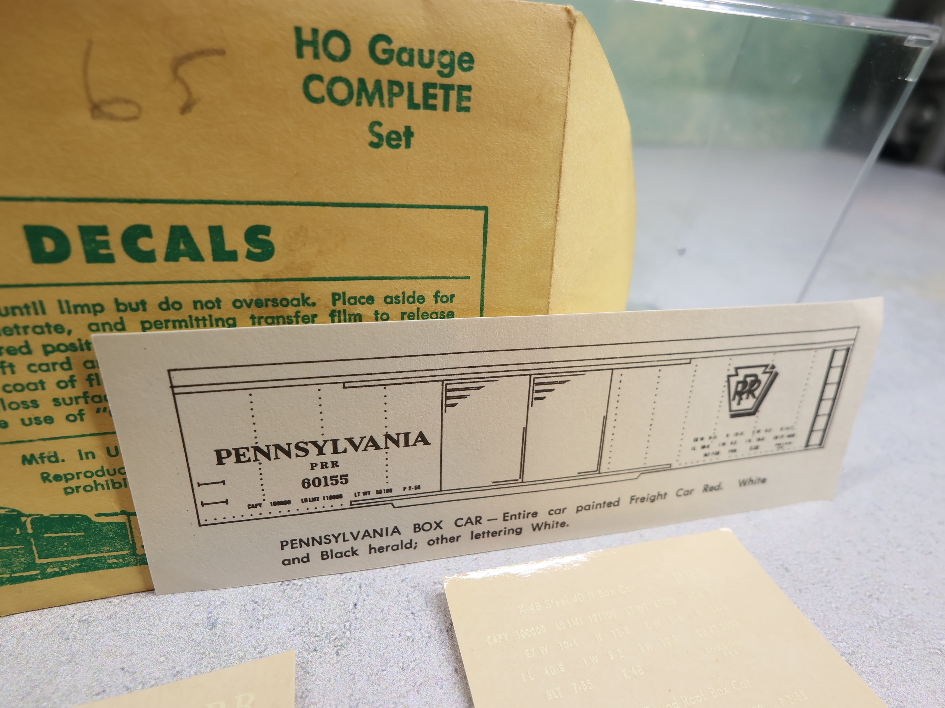 USED Champ Decals HB307 HO Scale Pennsylvania White Lettering Box Car Decals