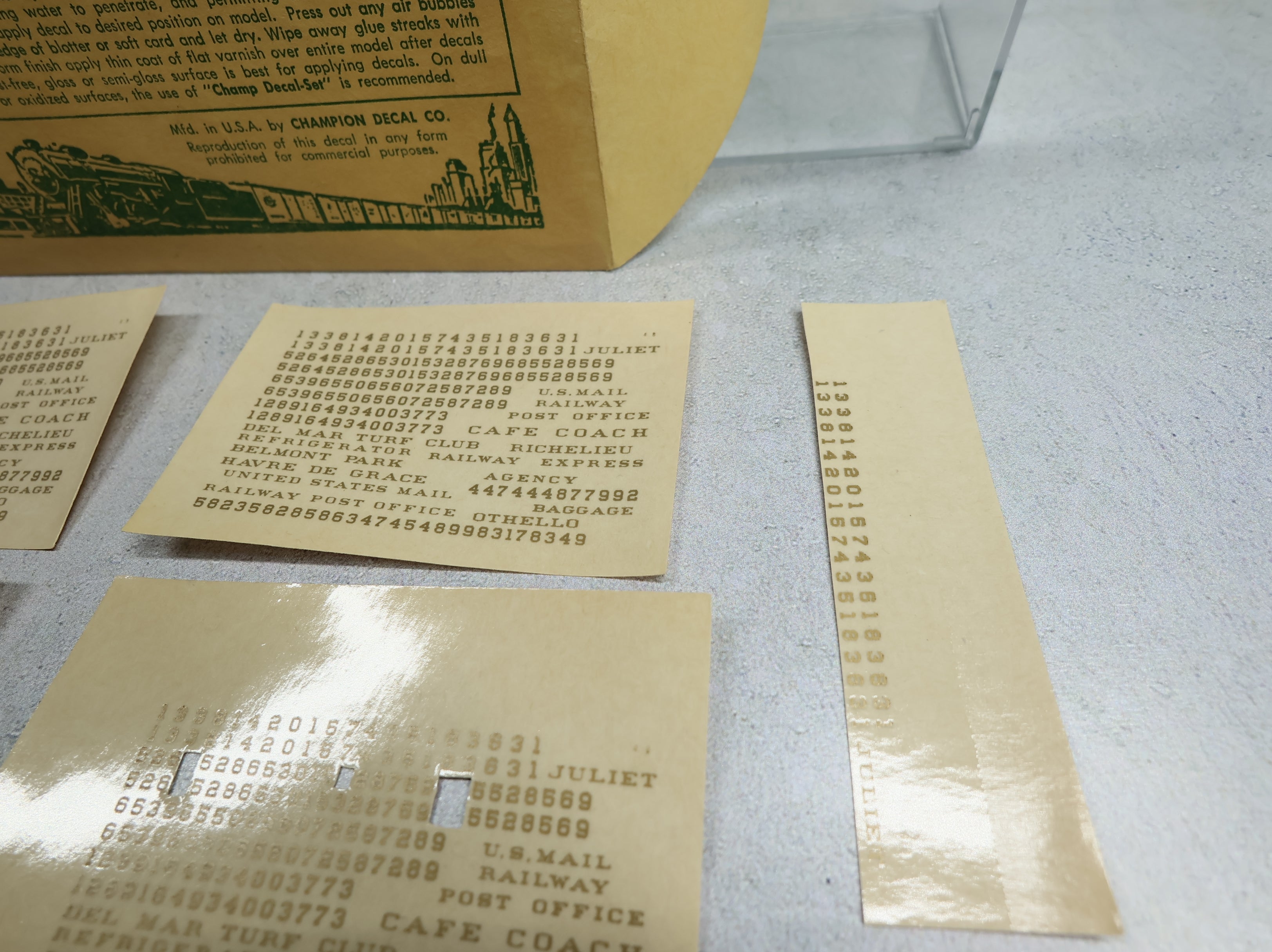 USED Champ Decals PH4 HO Scale Pennsylvania Gold Passenger Car Decals