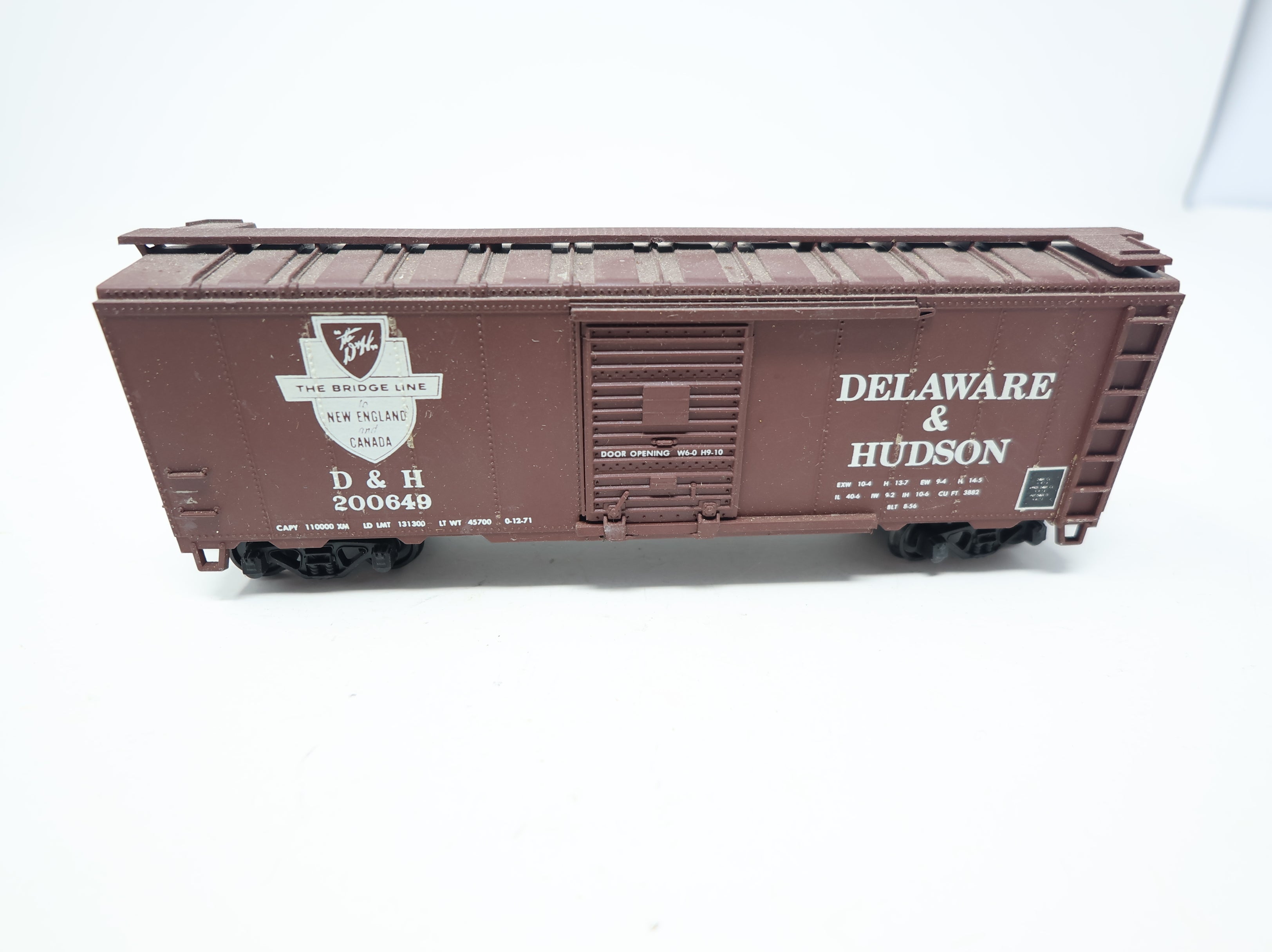 USED Athearn HO Scale 40' Box Car Delaware and Hudson DH #200649 Decal