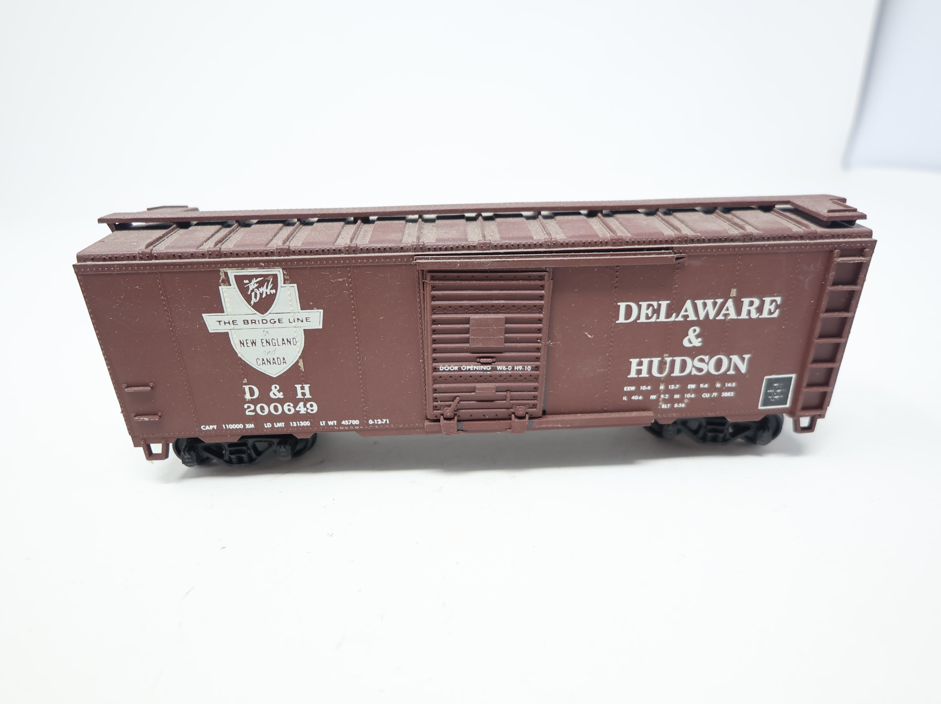 USED Athearn HO Scale 40' Box Car Delaware and Hudson DH #200649 Decal