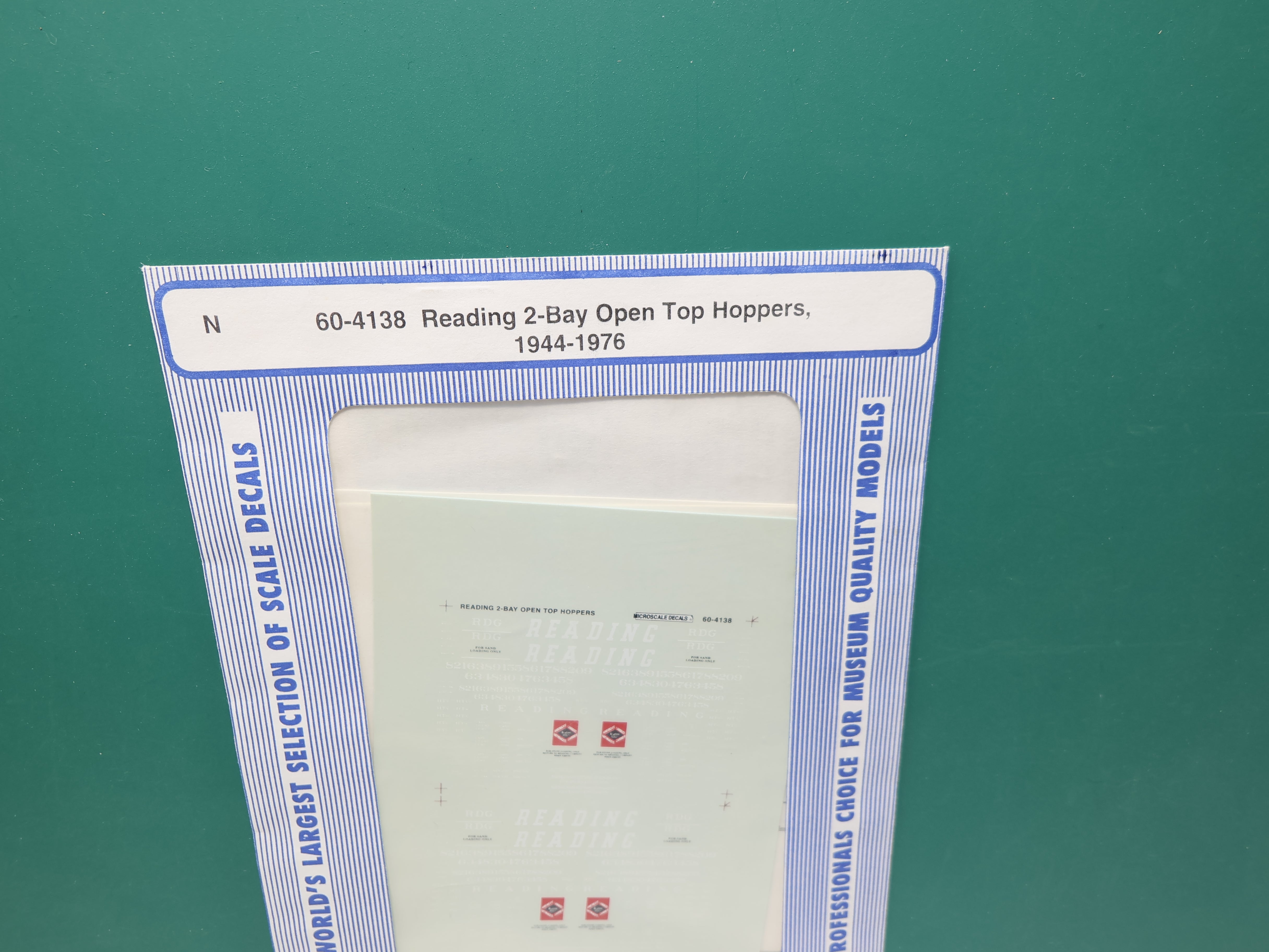 MICROSCALE 60-4138 N Scale, 2 Bay Open Top Hopper Decals 1944-76 , Reading