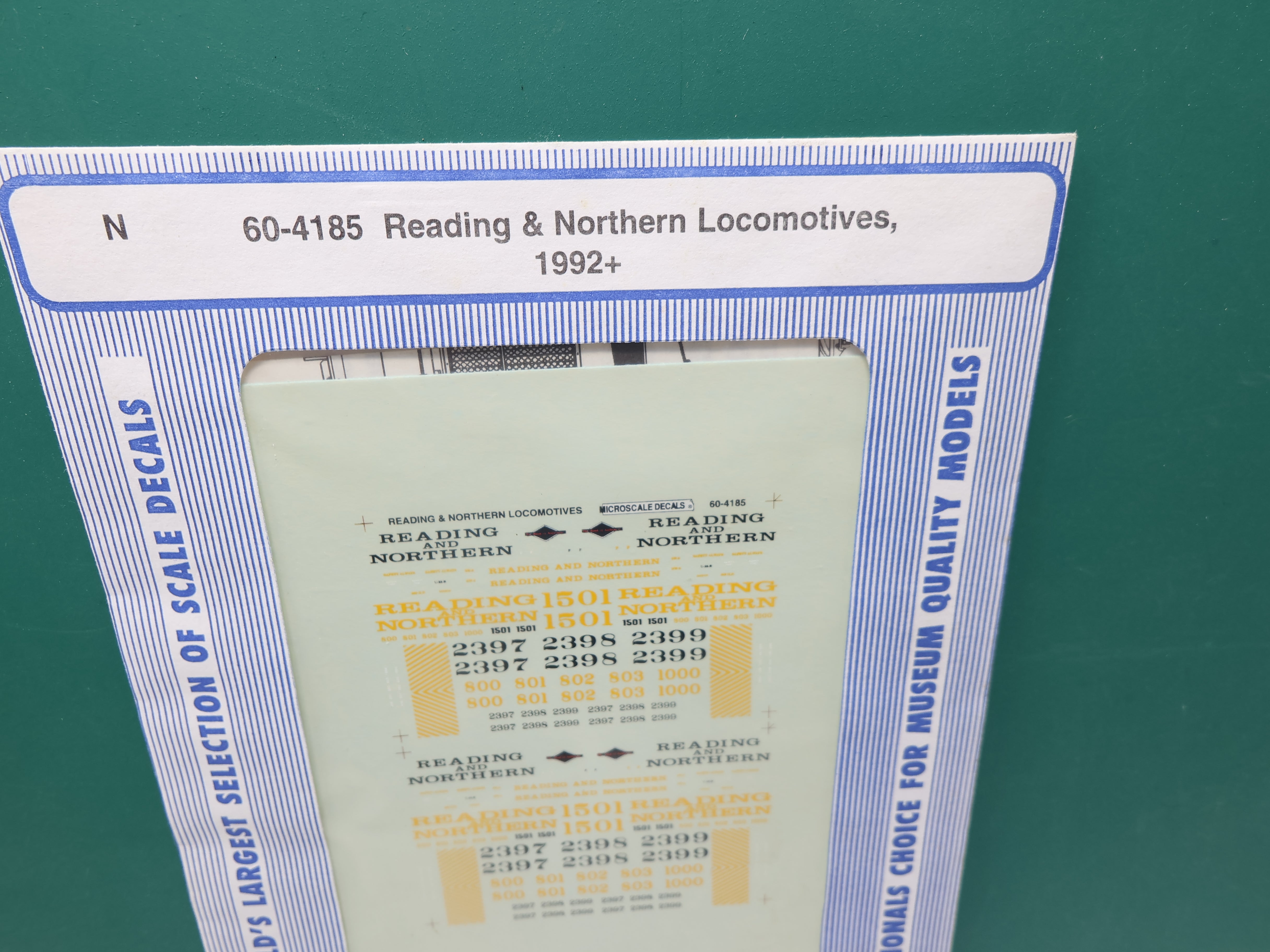 MICROSCALE 60-4185 N Scale, Locomotive Decals 1992+, Reading & Northern