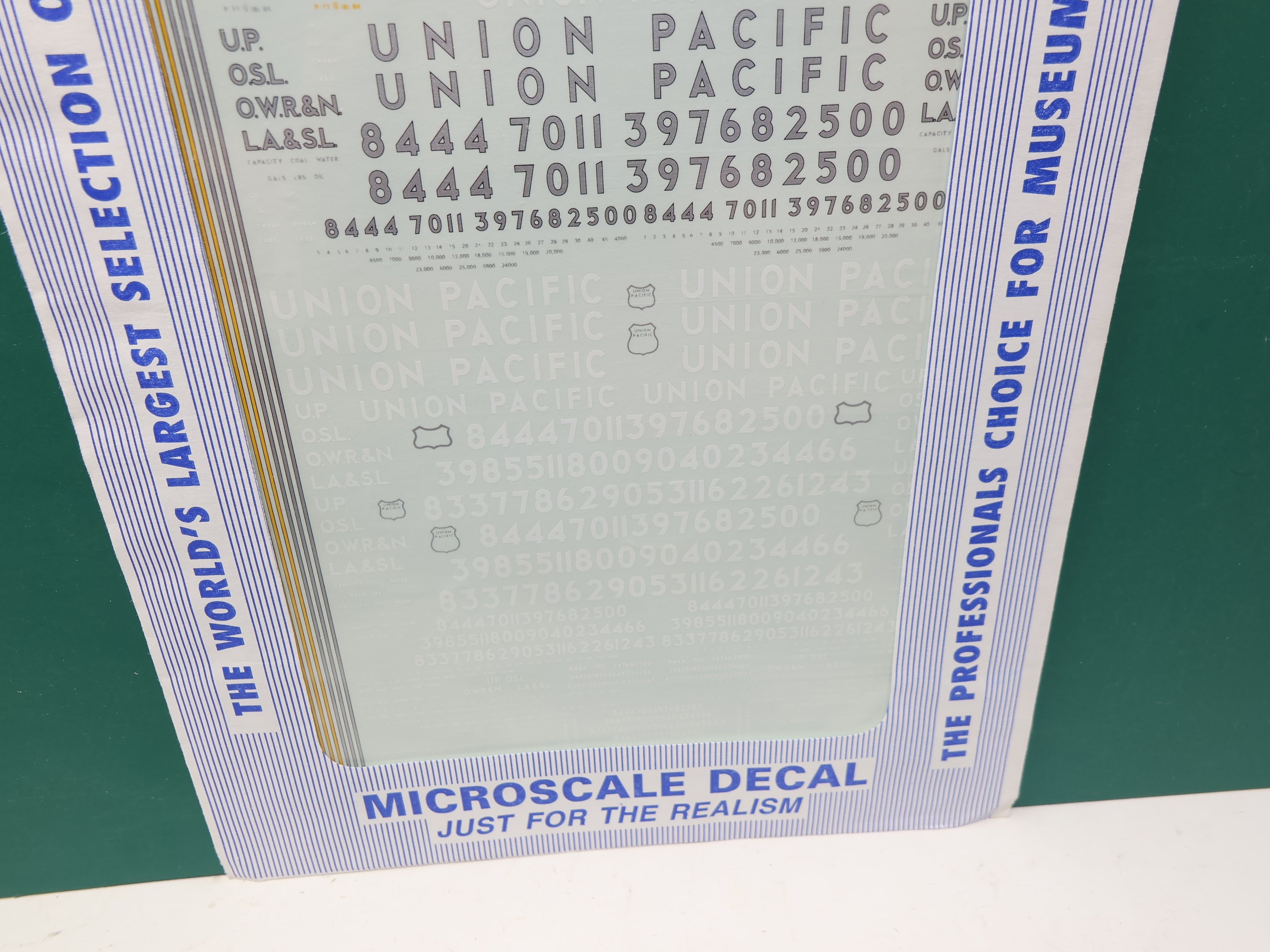 MICROSCALE 87-63 HO Scale, Steam Locomotive Decals, Union Pacific