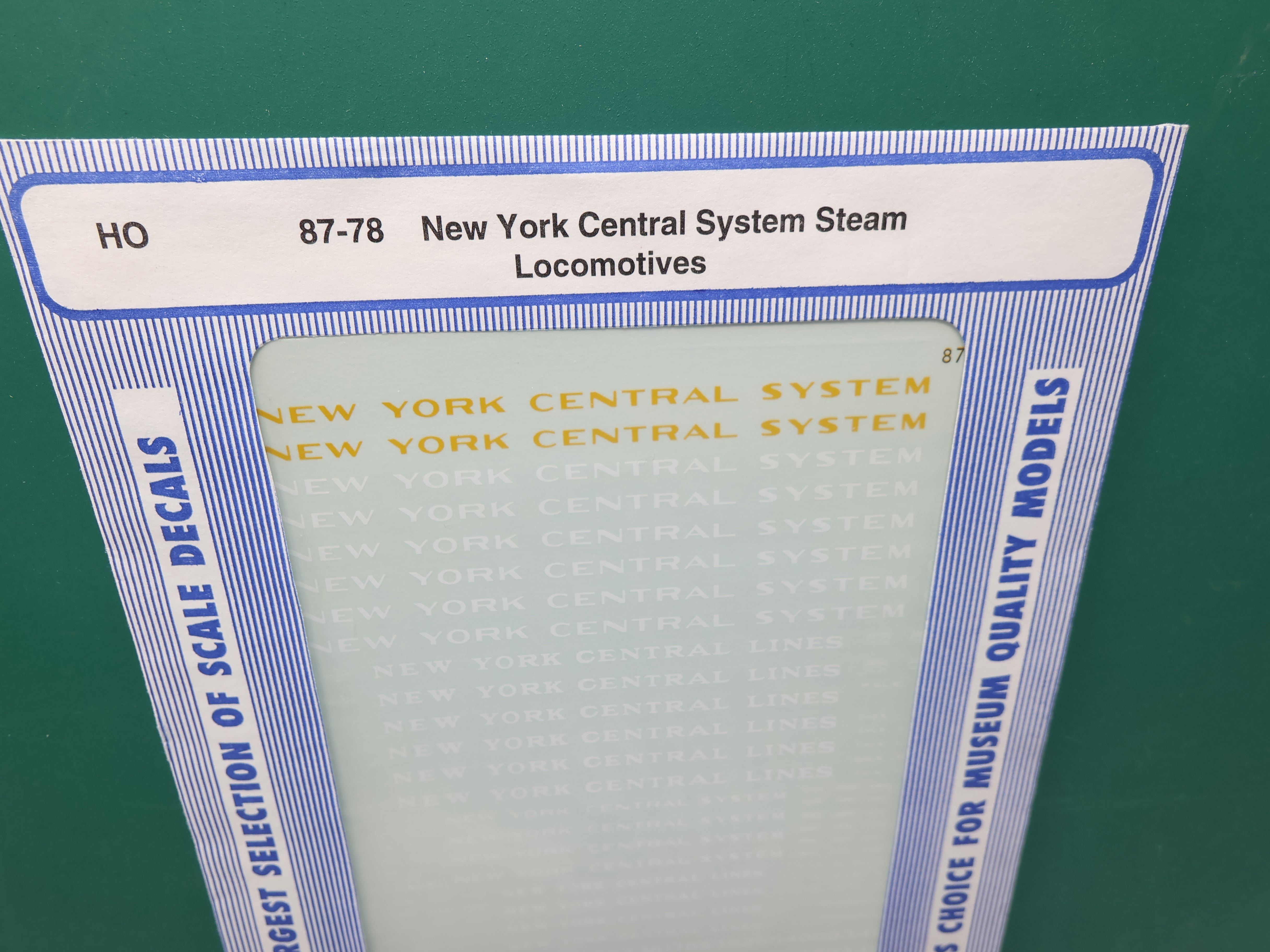 MICROSCALE 87-78 HO Scale, Steam Locomotive Decals, New York Central System