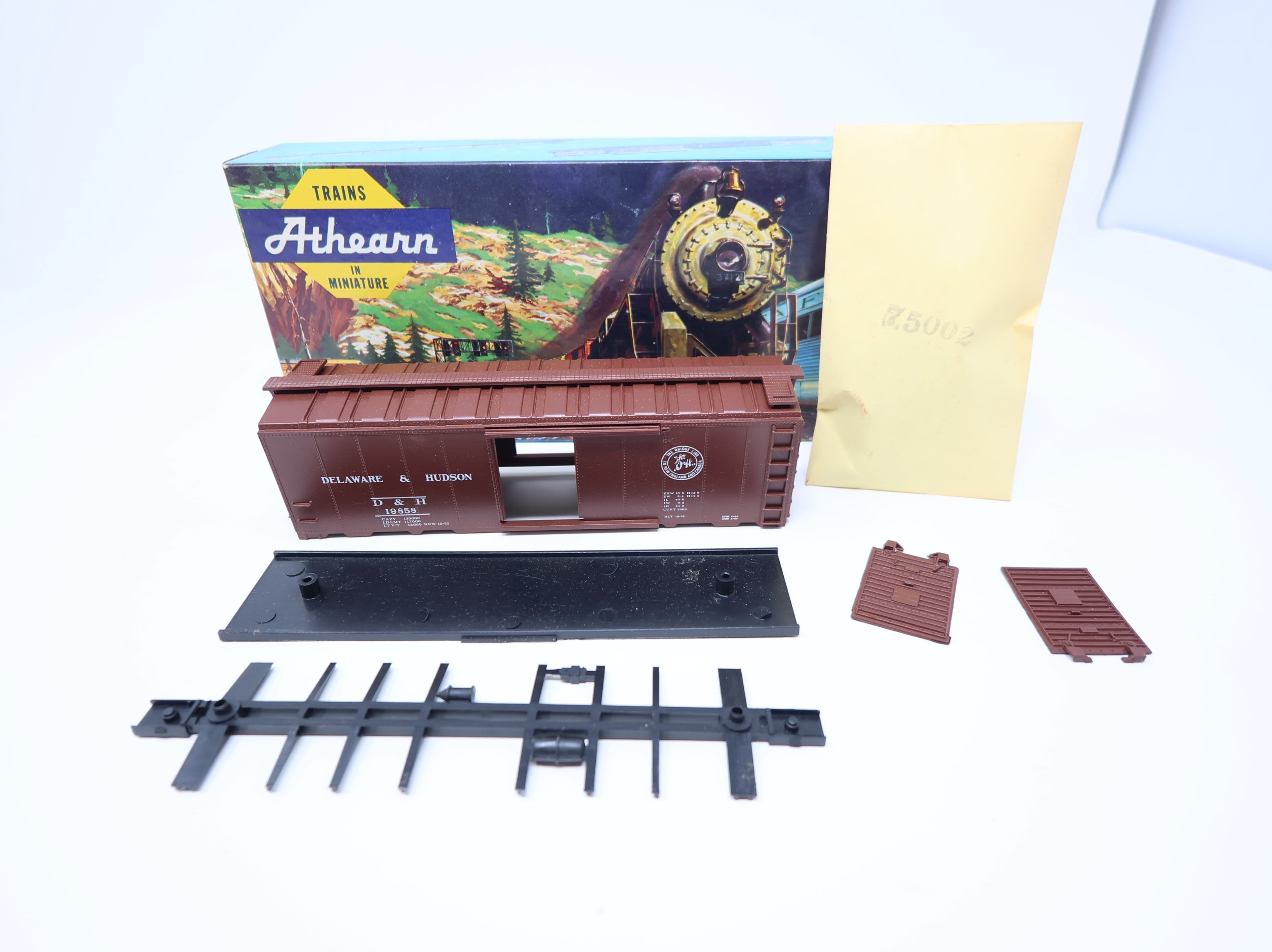 USED Athearn HO Scale 40' Steel Box Car Delaware and Hudson D&H #19858 Bev-Bel KIT