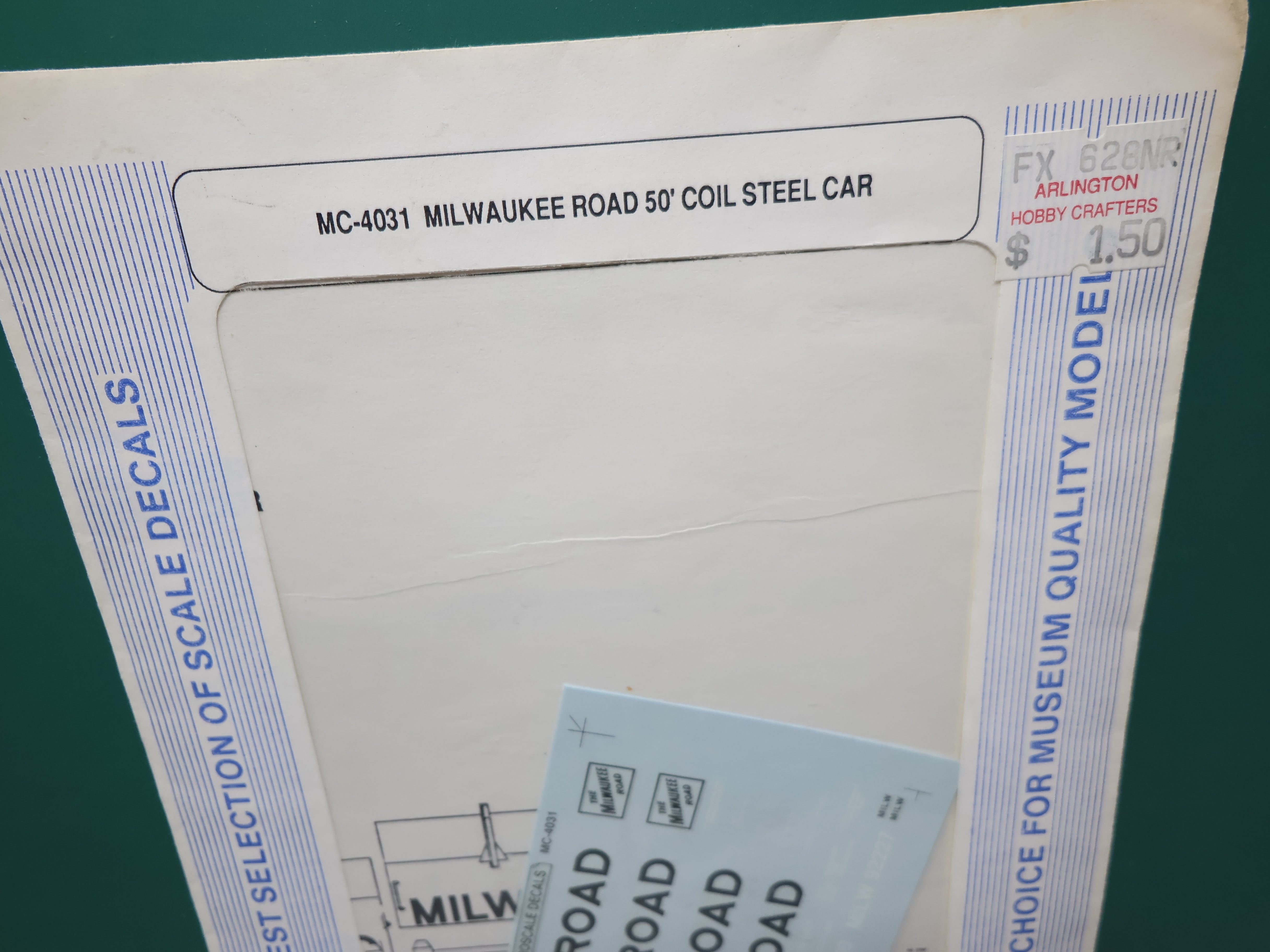 MICROSCALE MC-4031 HO Scale, 50' Coil Steel Car Decals, Milwaukee Road