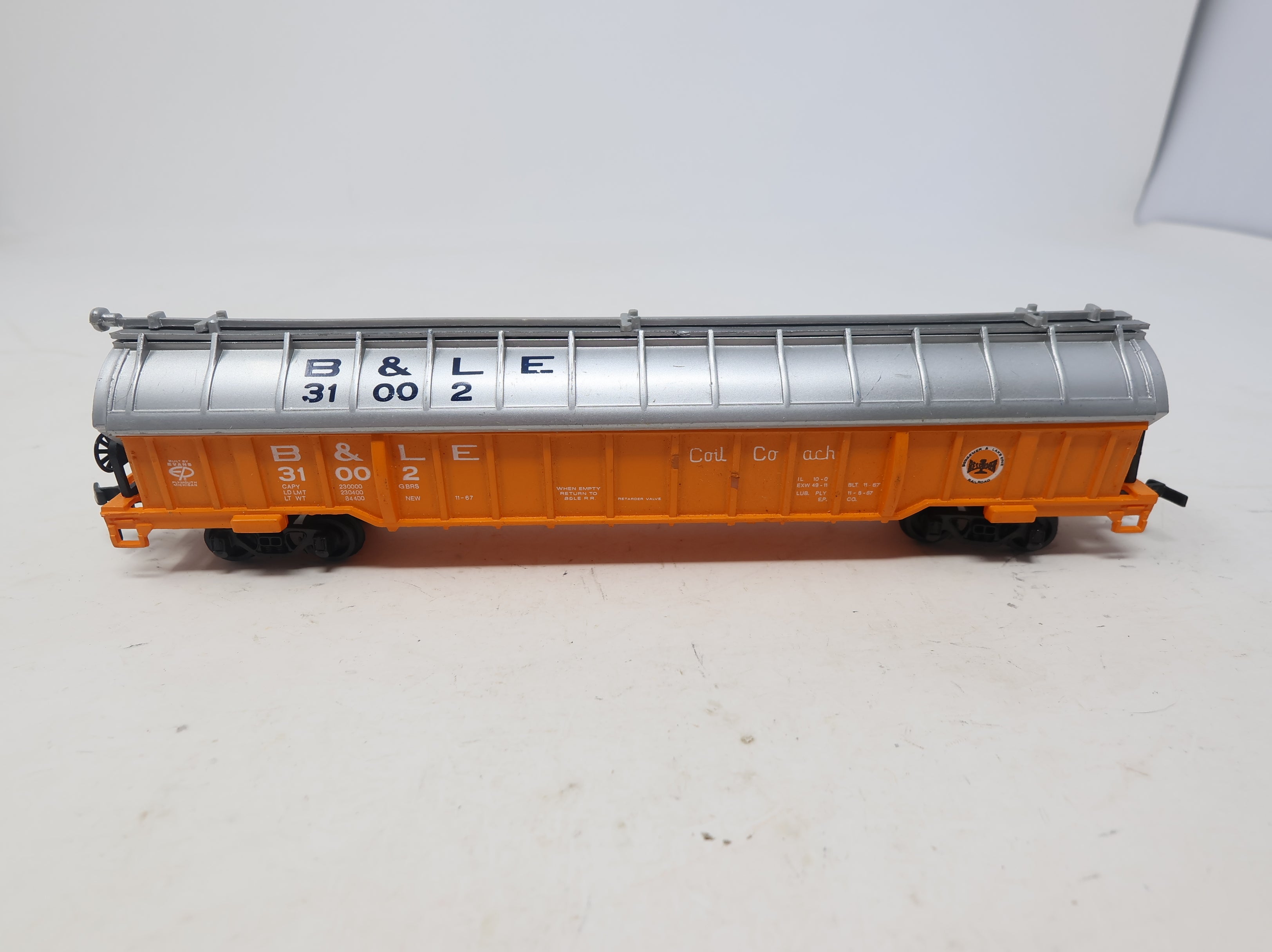 USED Bachmann HO Scale Coil Car Bessemer & Lake Erie B&LE #31002