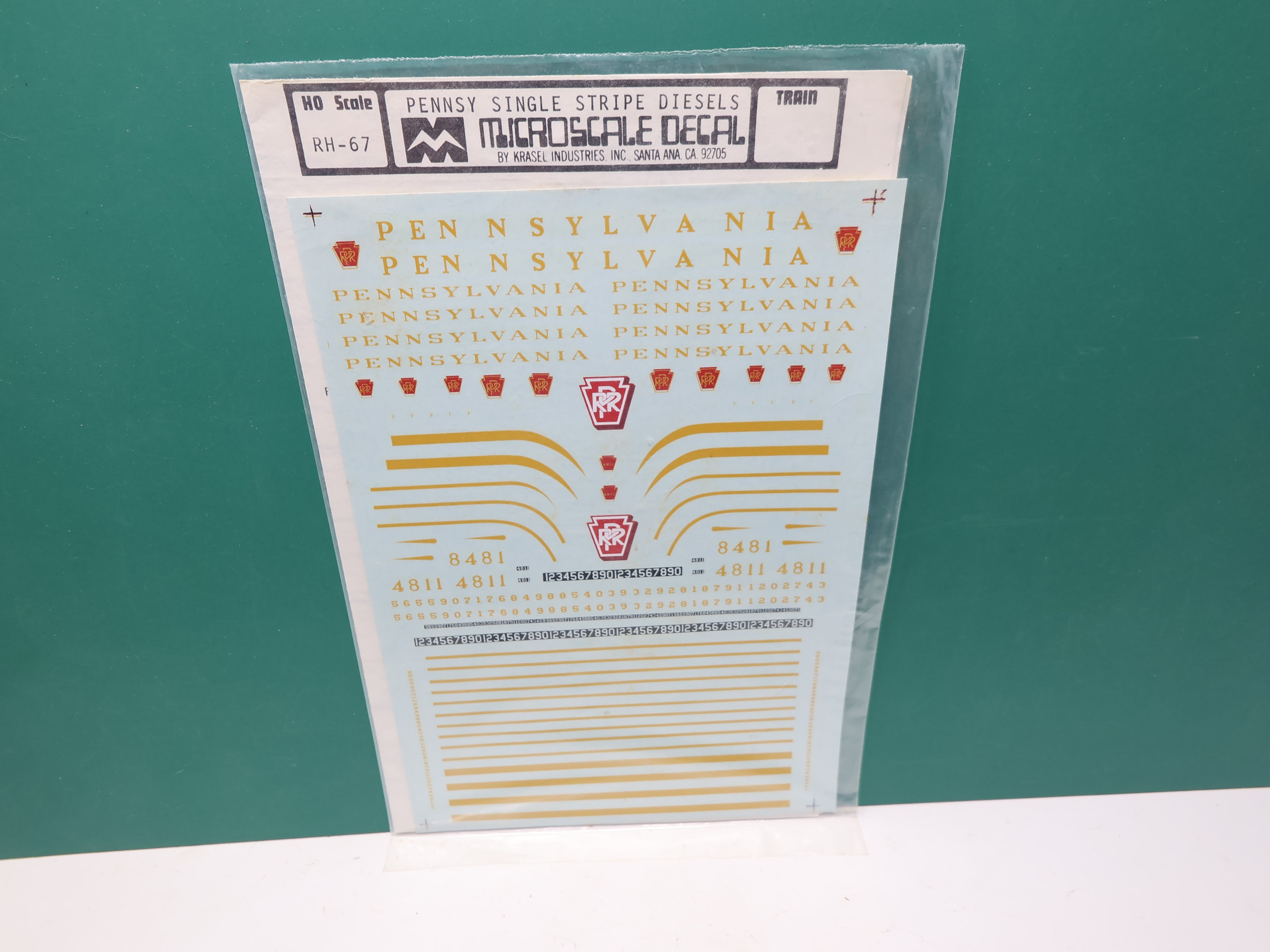 USED MICROSCALE RH-67 HO Scale, Pennsy Single Strip Diesel Decals