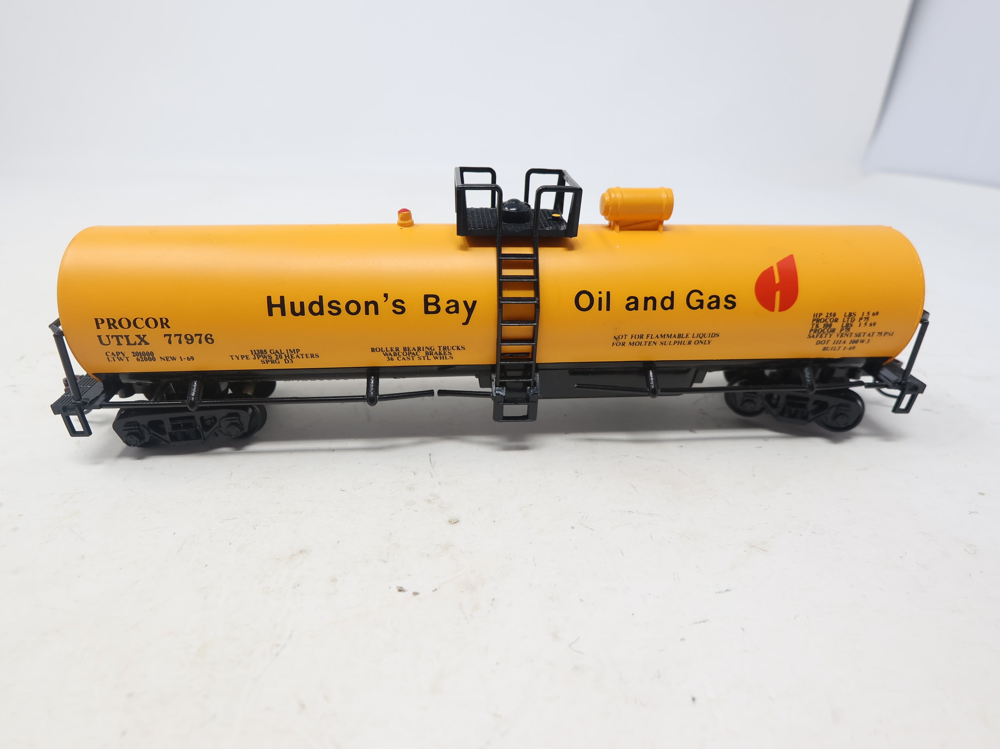 USED AHM HO Scale Tank Car Hudson's Bay Procor UTLX #77976