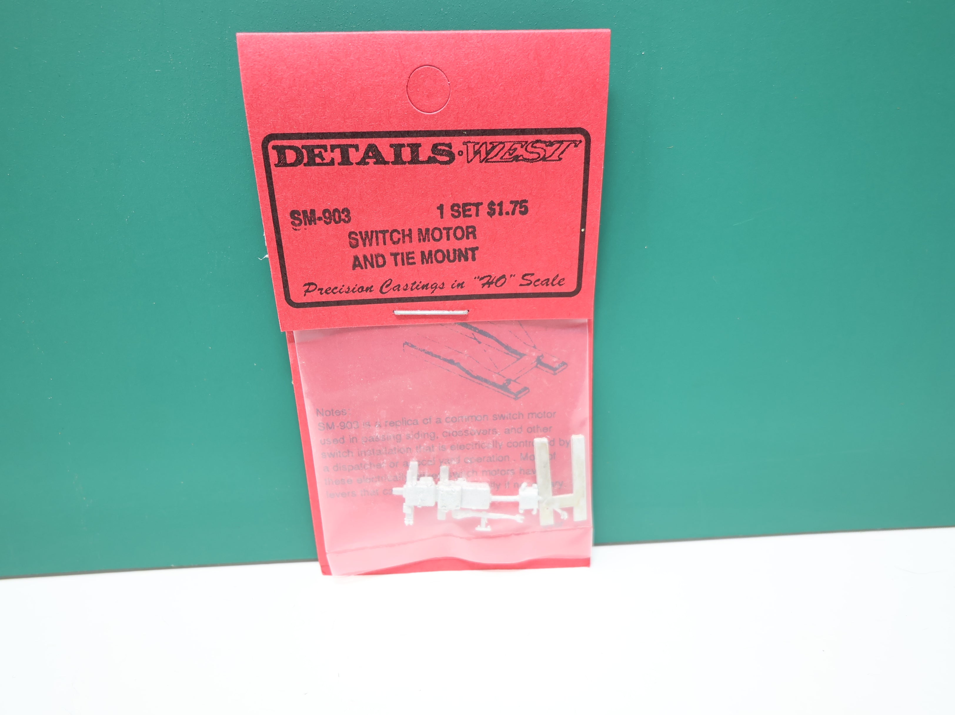 USED DETAILS WEST #SM-903 HO Scale Switch Motor & Tie Mount