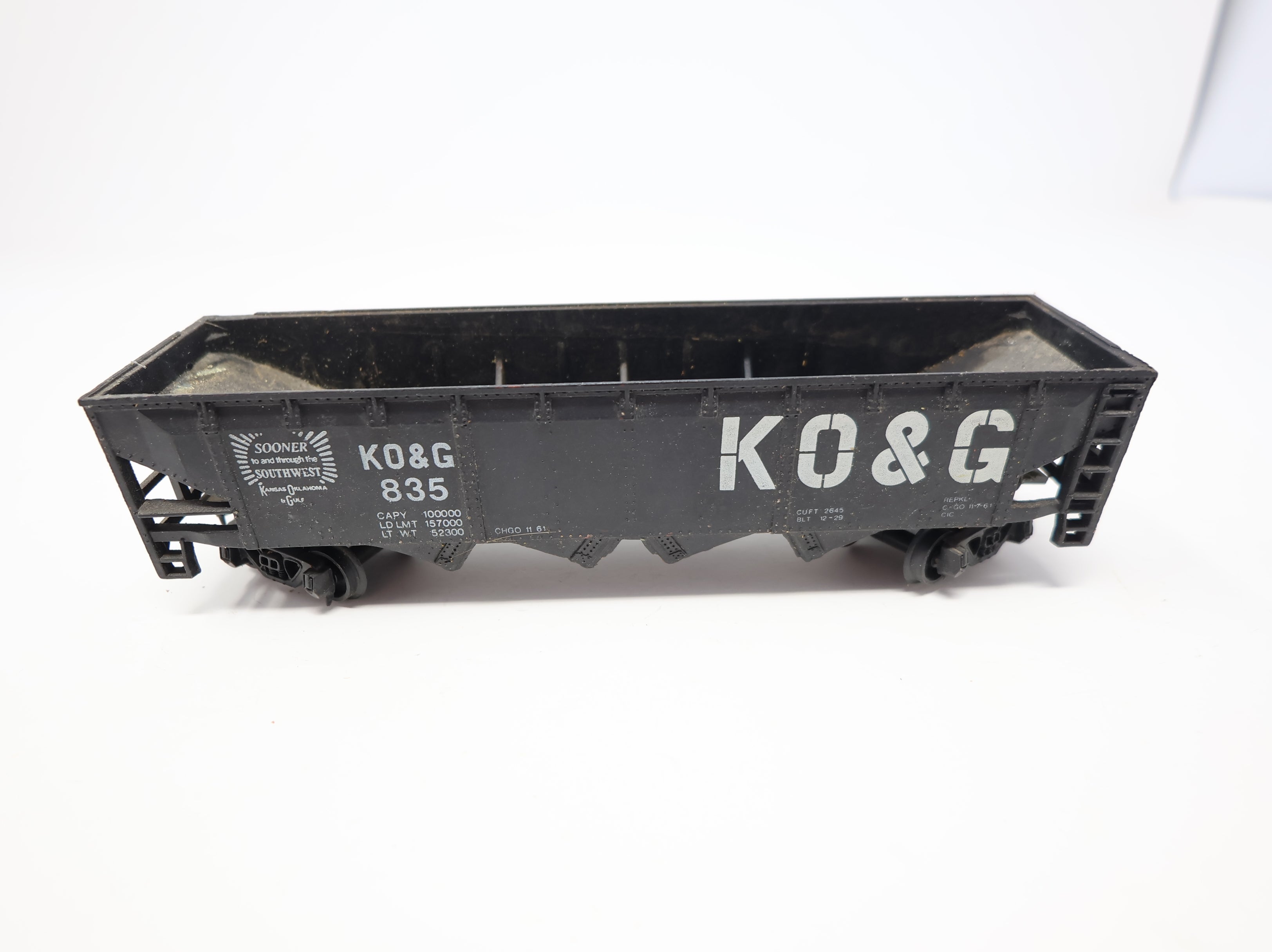 USED AHM HO Scale 4 Bay Hopper KO&G #835