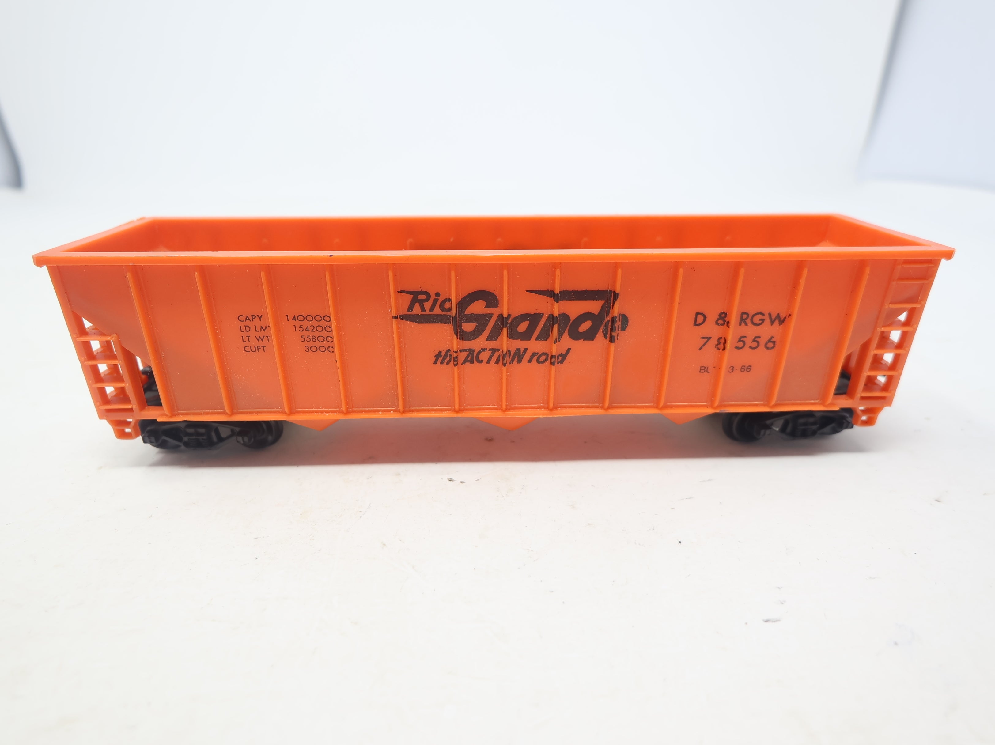 USED HO Scale 100 Ton Hopper Rio Grande D&RGW #78556