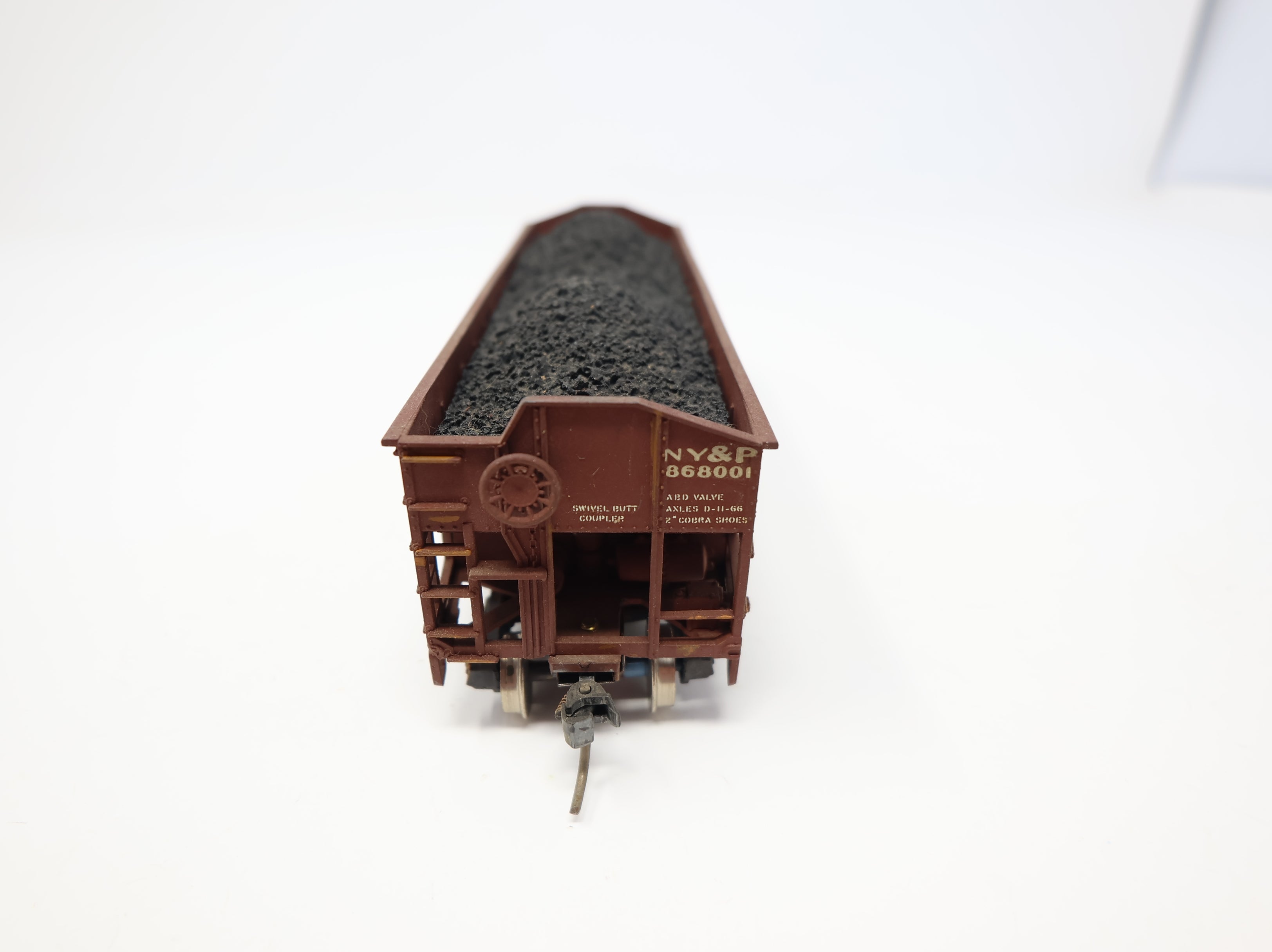 USED Athearn HO Scale 2 Bay Hopper w/ Coal Load New York & Pennsylvania NY&P #868001 Decal