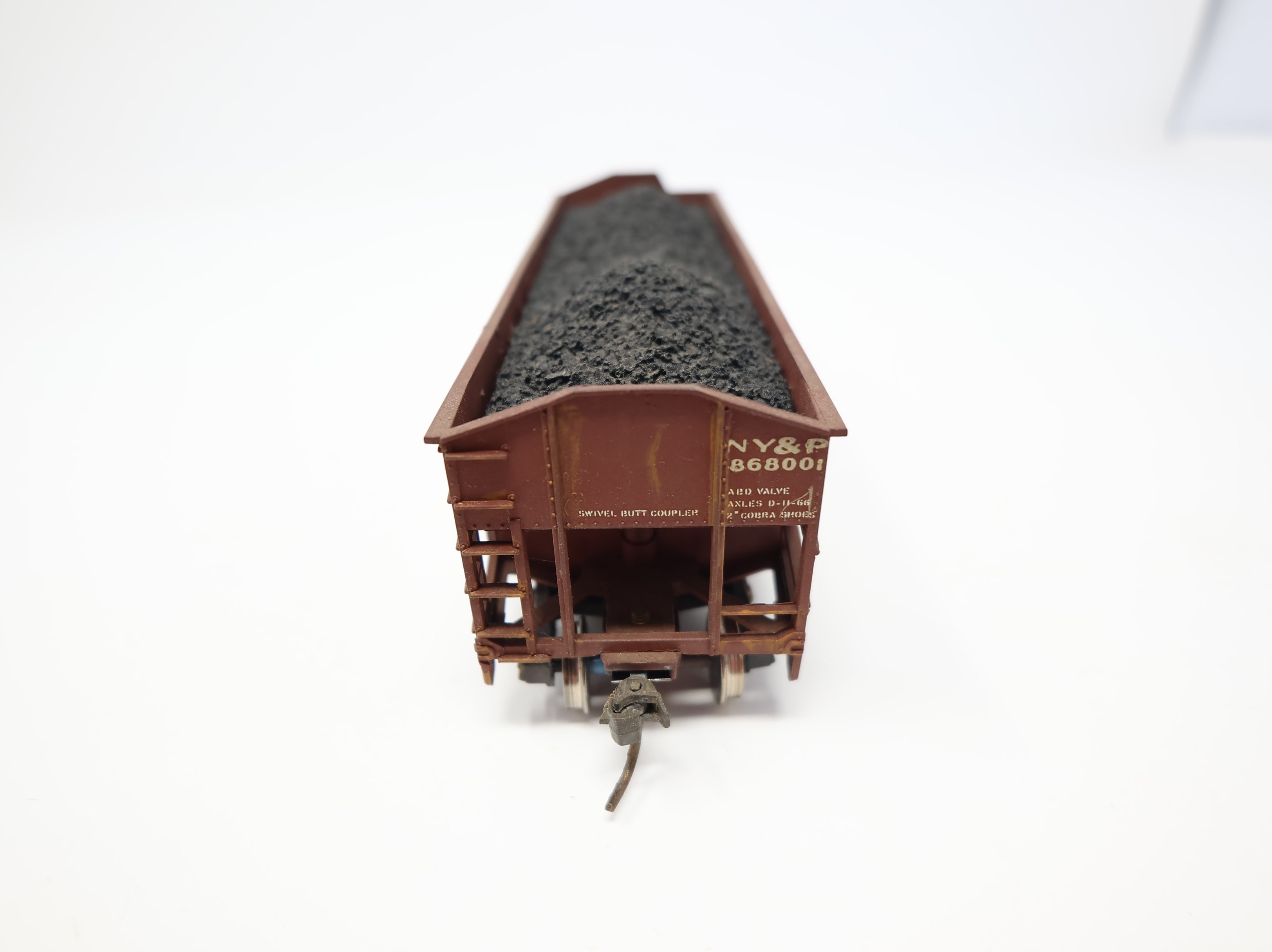 USED Athearn HO Scale 2 Bay Hopper w/ Coal Load New York & Pennsylvania NY&P #868001 Decal