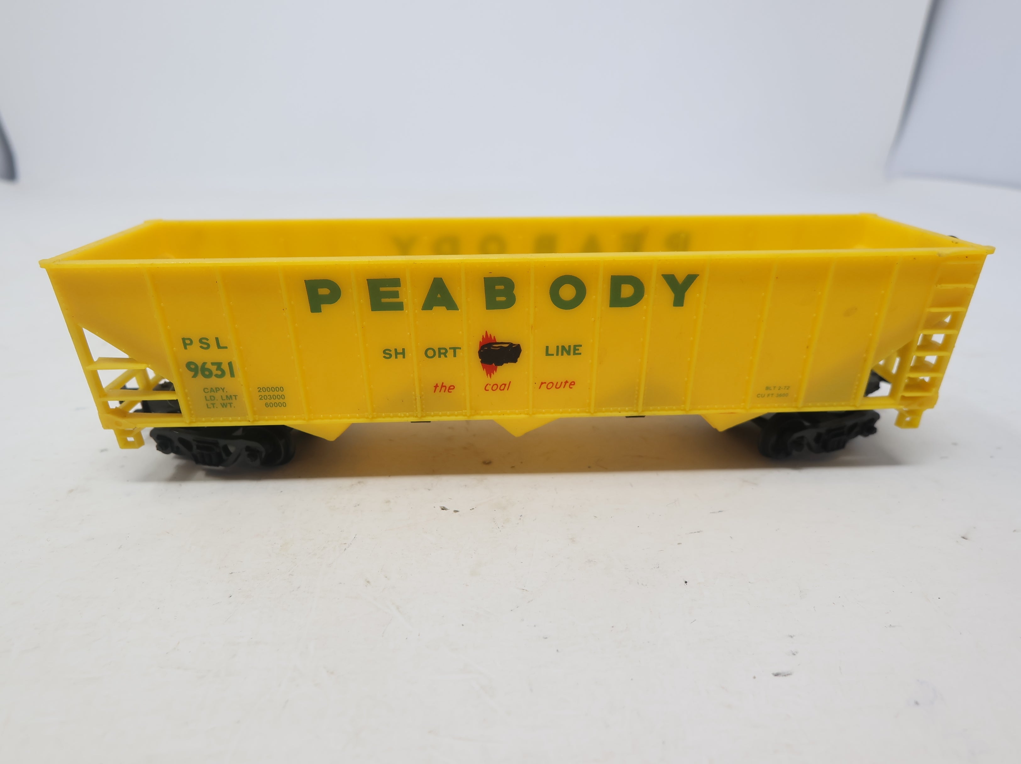 USED HO Scale 100 Ton Hopper Peabody Short Line PSL #9631