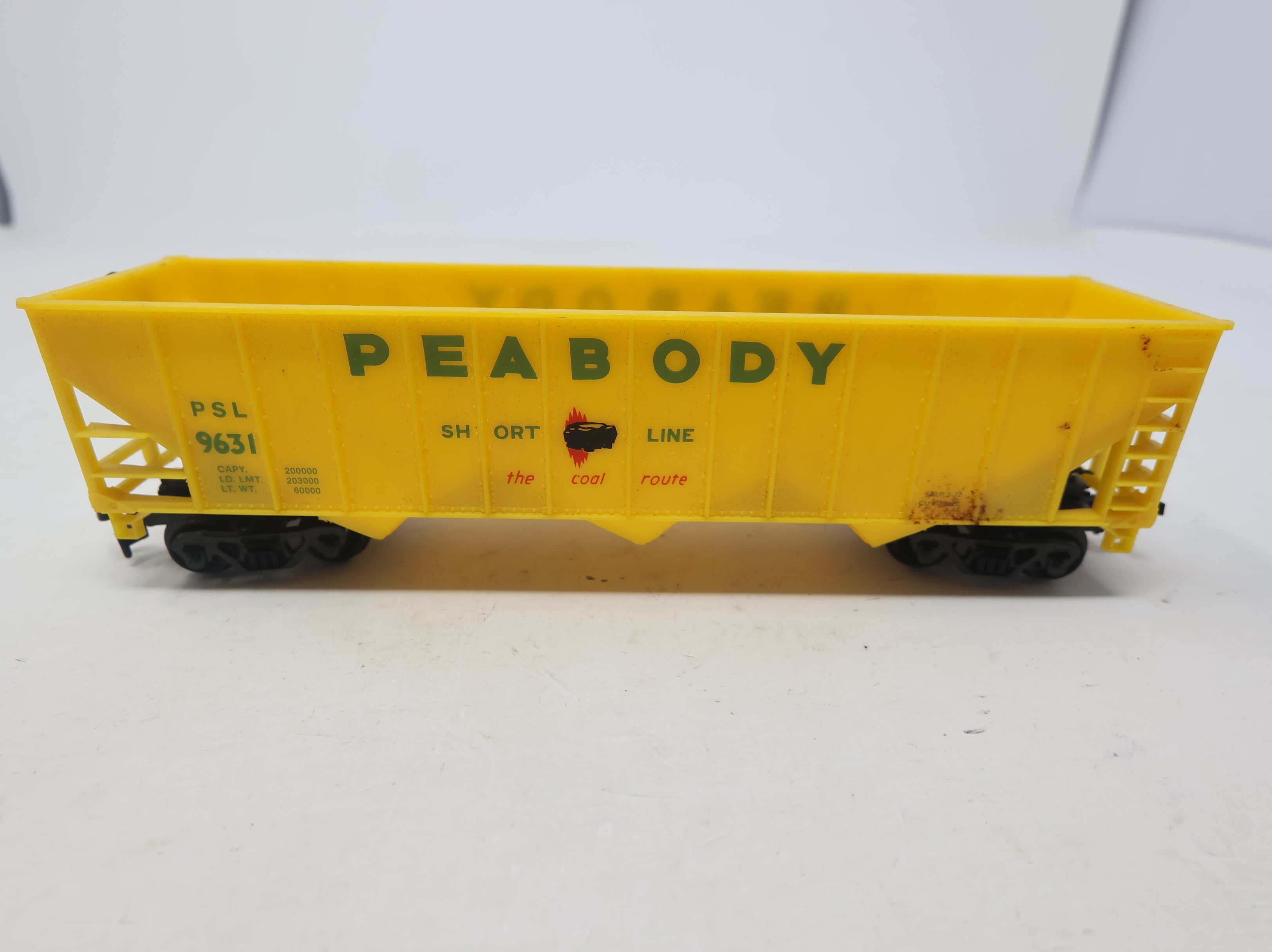 USED HO Scale 100 Ton Hopper Peabody Short Line PSL #9631