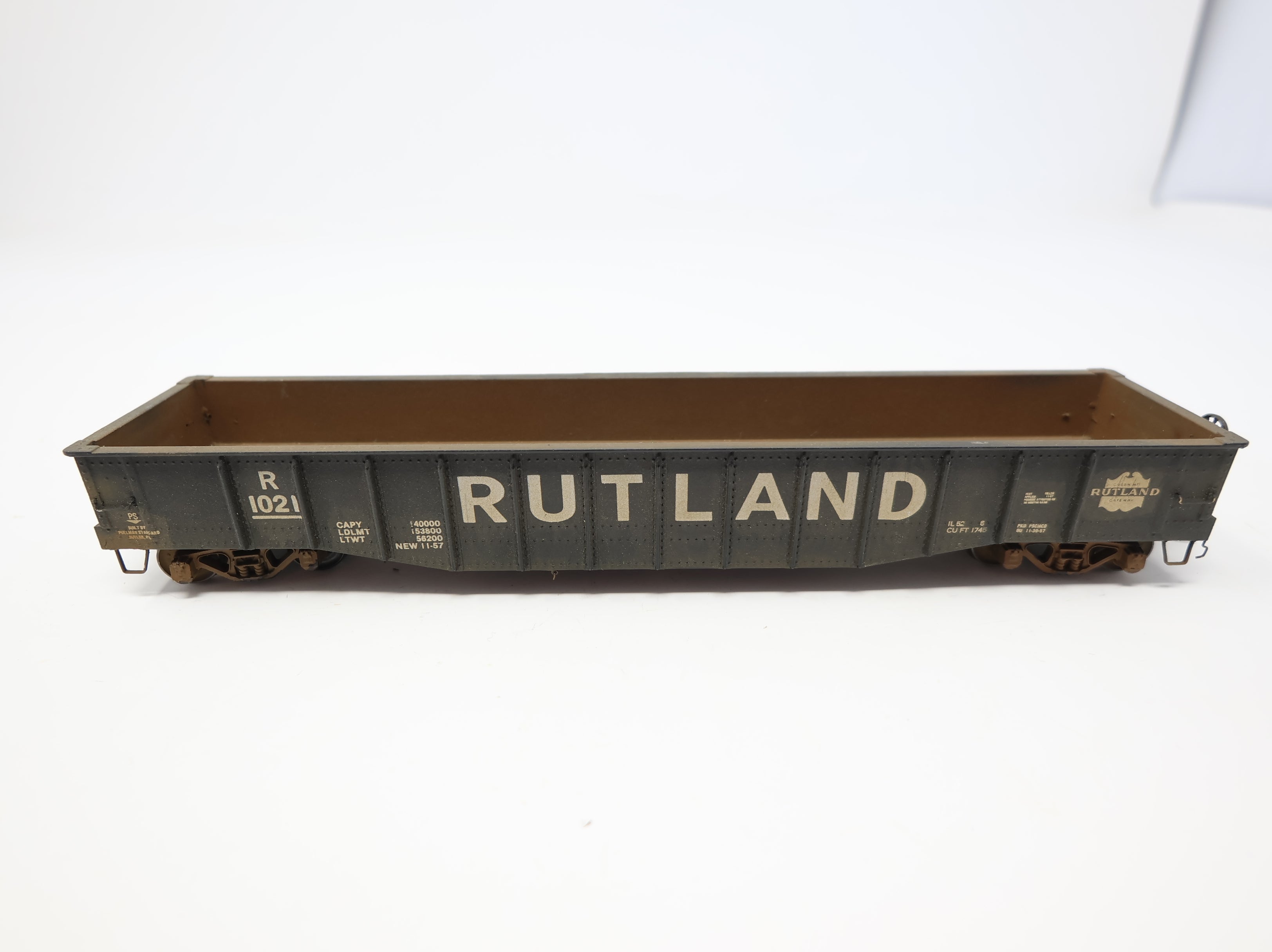 USED HO Scale 50' Gondola Rutland #1021 Weathered