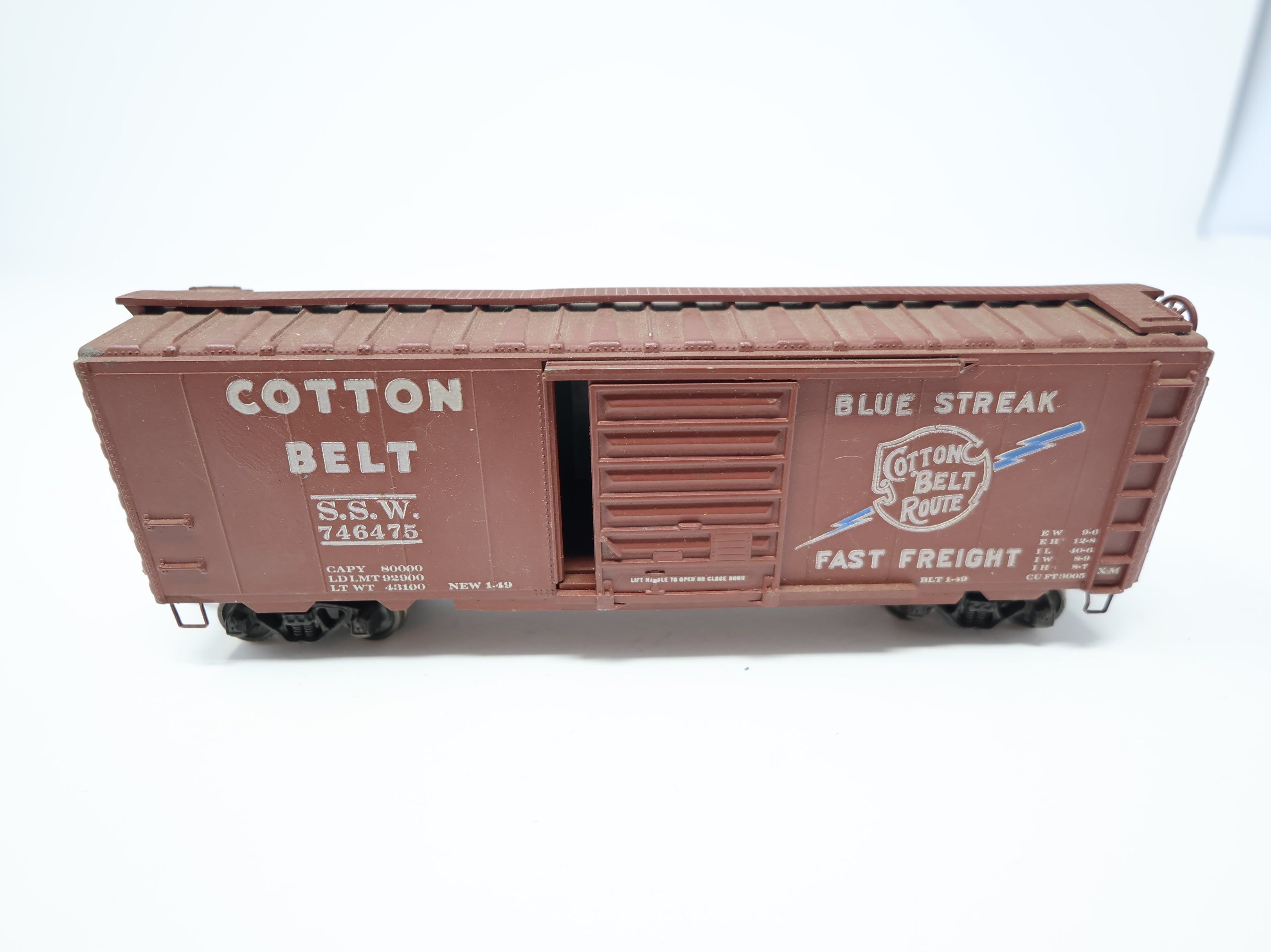 USED AHM HO Scale 40' Box Car Cotton Belt SSW #746475