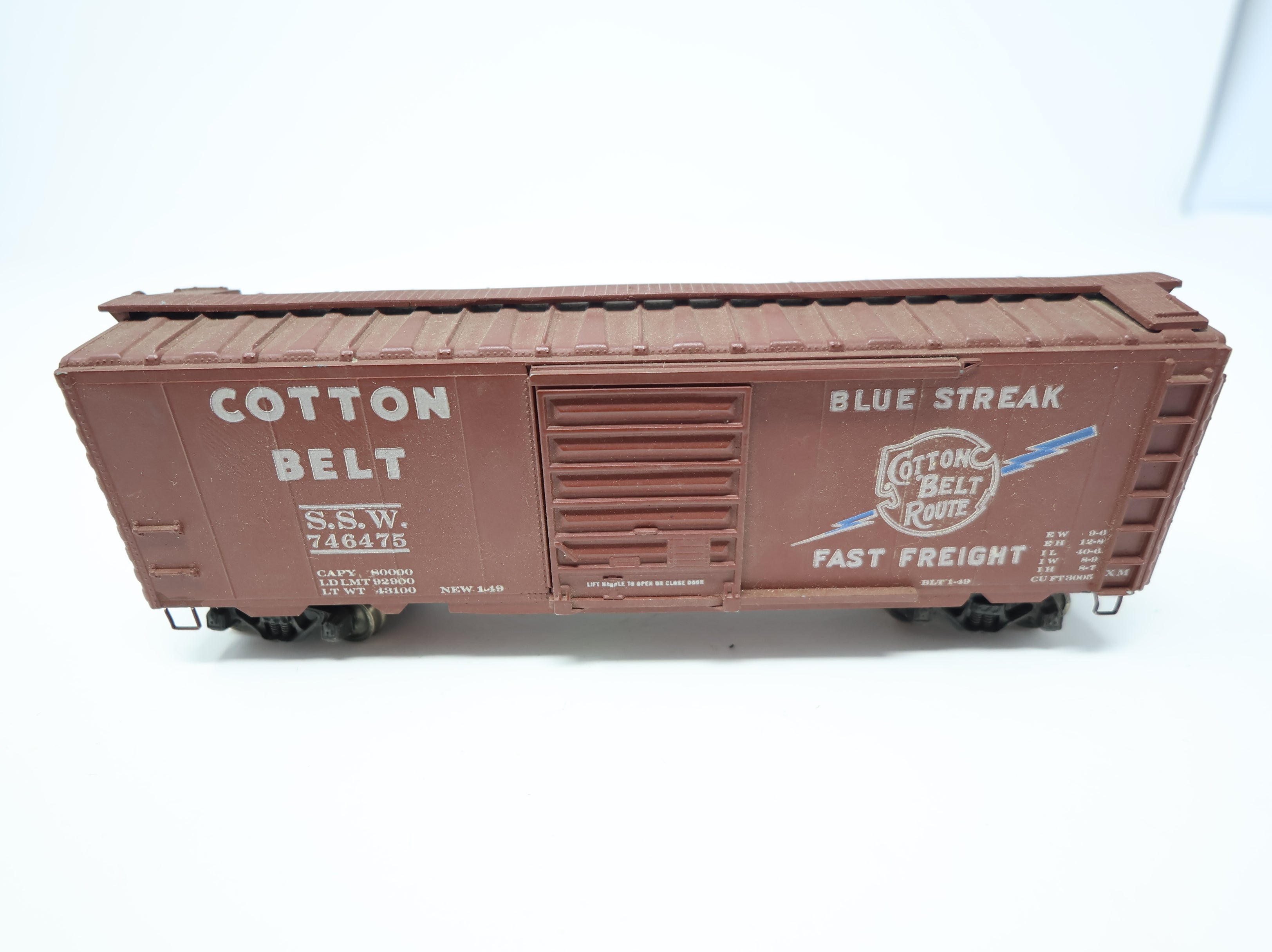 USED AHM HO Scale 40' Box Car Cotton Belt SSW #746475