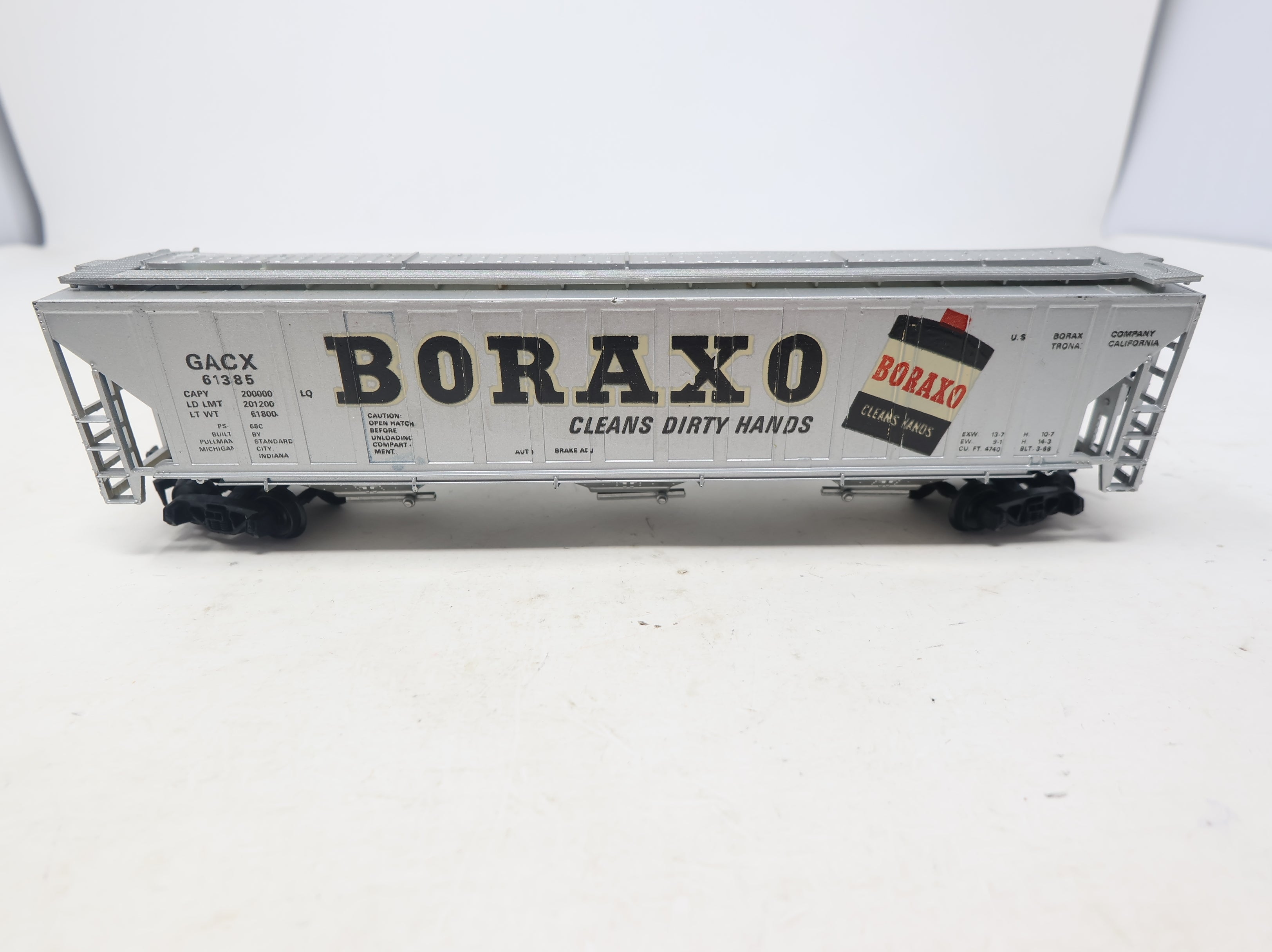 USED Tyco HO Scale 4740 Covered Hopper Boraxo GACX #61385