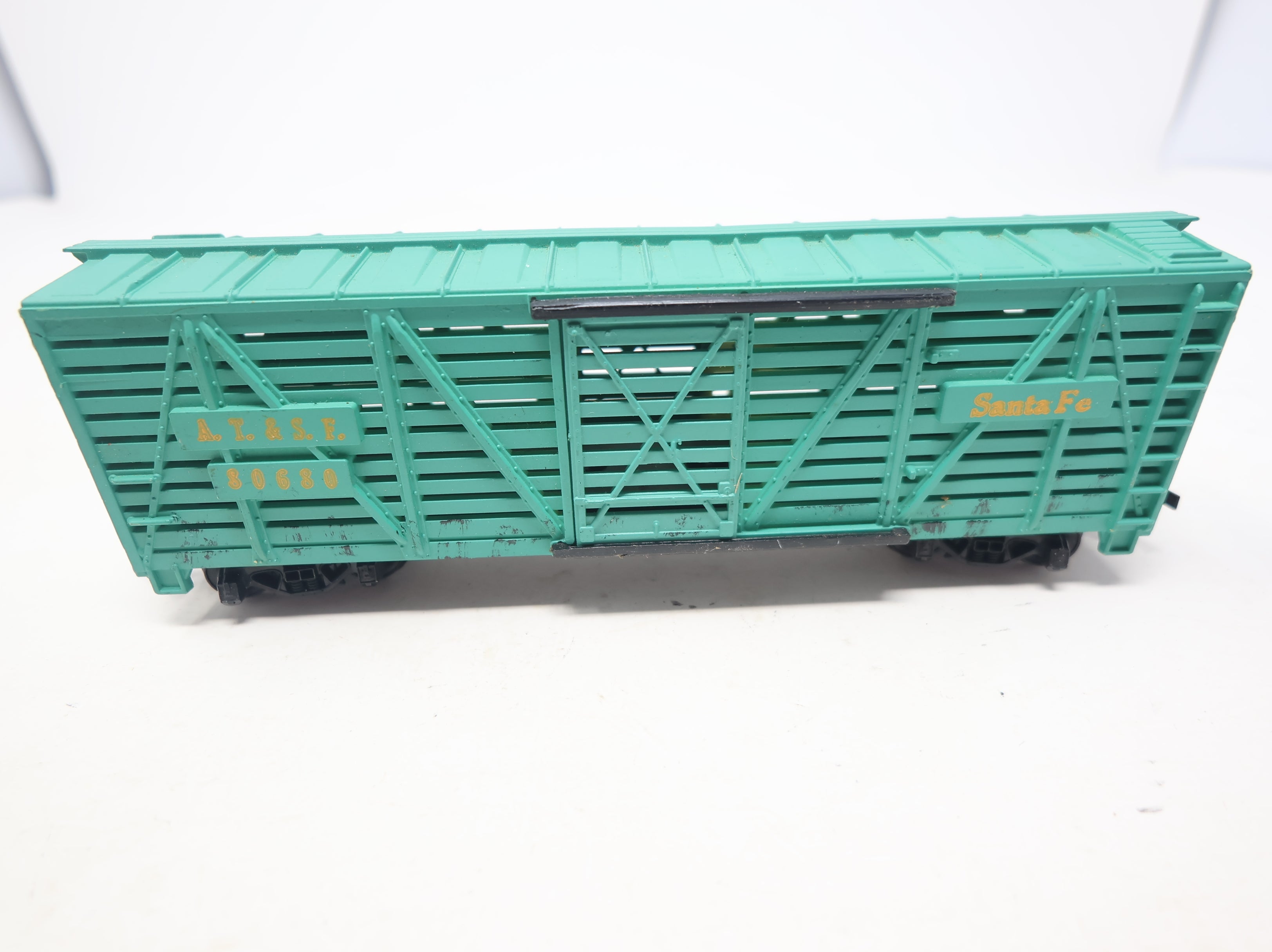 USED Tyco HO Scale Cattle Stock Car Santa Fe ATSF #80680