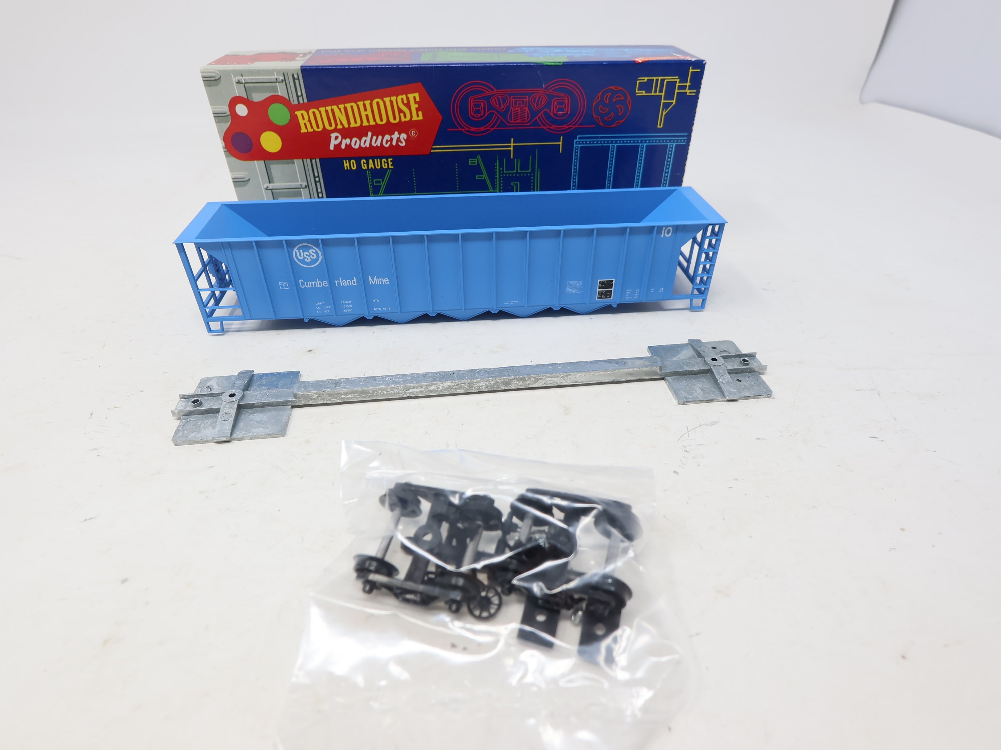 USED Roundhouse 1723 HO Scale 5 Bay Rapid Discharge Hopper United States Steel Cumberland Mine KIT