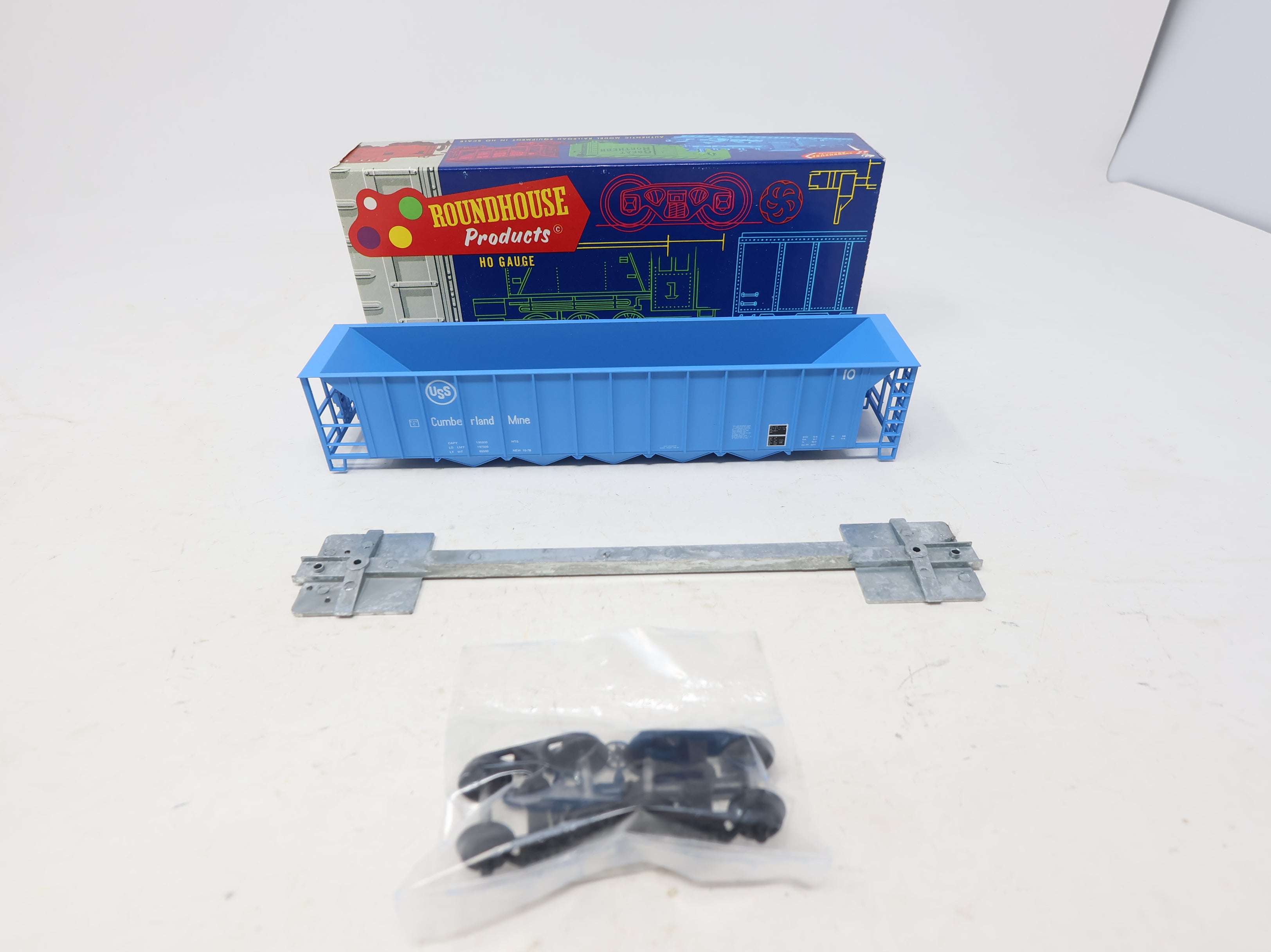 USED Roundhouse 1723 HO Scale 5 Bay Rapid Discharge Hopper United States Steel Cumberland Mine KIT