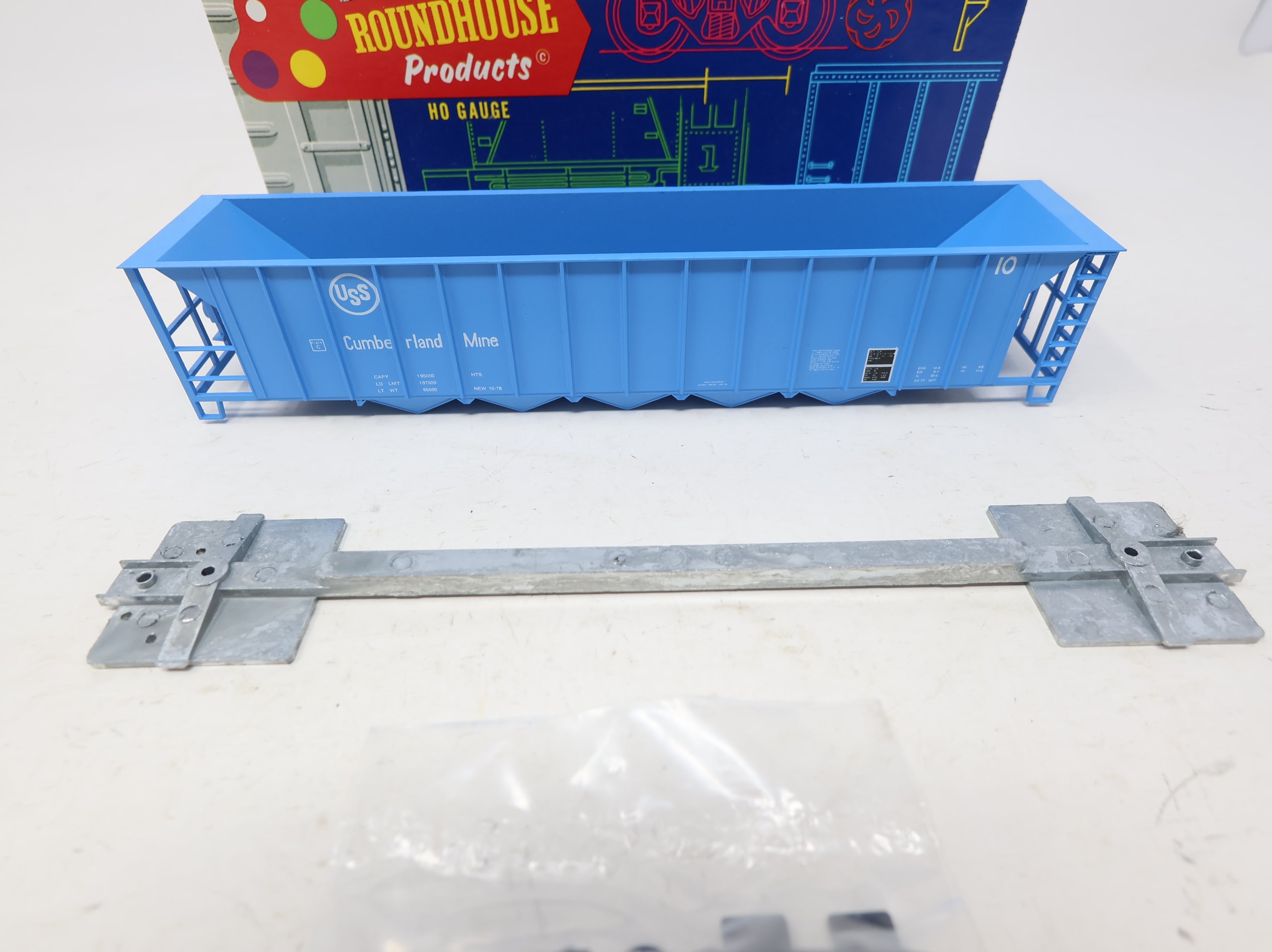 USED Roundhouse 1723 HO Scale 5 Bay Rapid Discharge Hopper United States Steel Cumberland Mine KIT