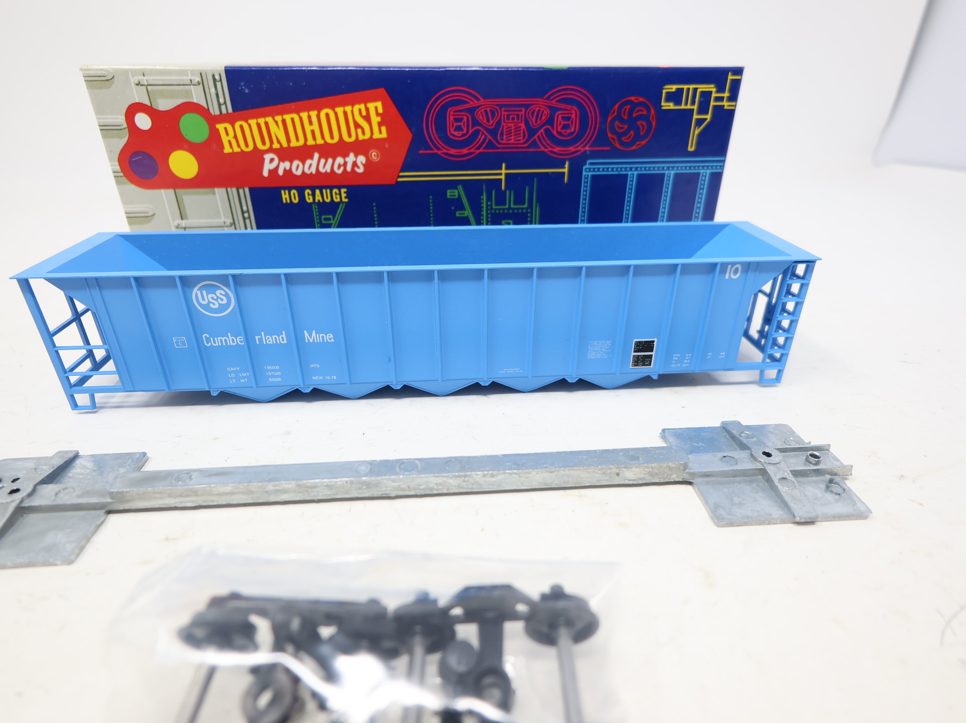 USED Roundhouse 1723 HO Scale 5 Bay Rapid Discharge Hopper United States Steel Cumberland Mine KIT