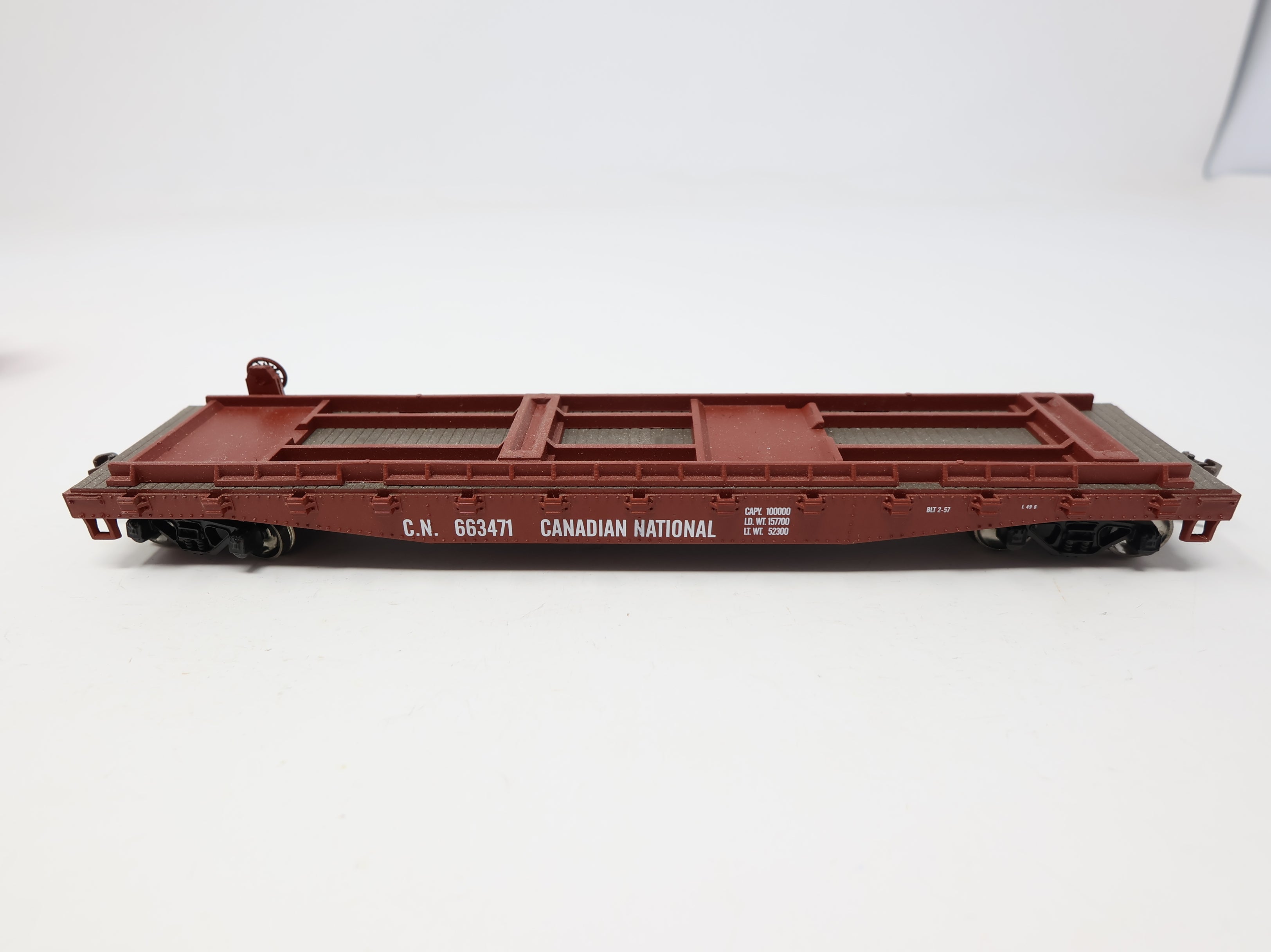 USED Athearn HO Scale 50' Flat Car w/ Piggy Trailers Canadian National CN #663471