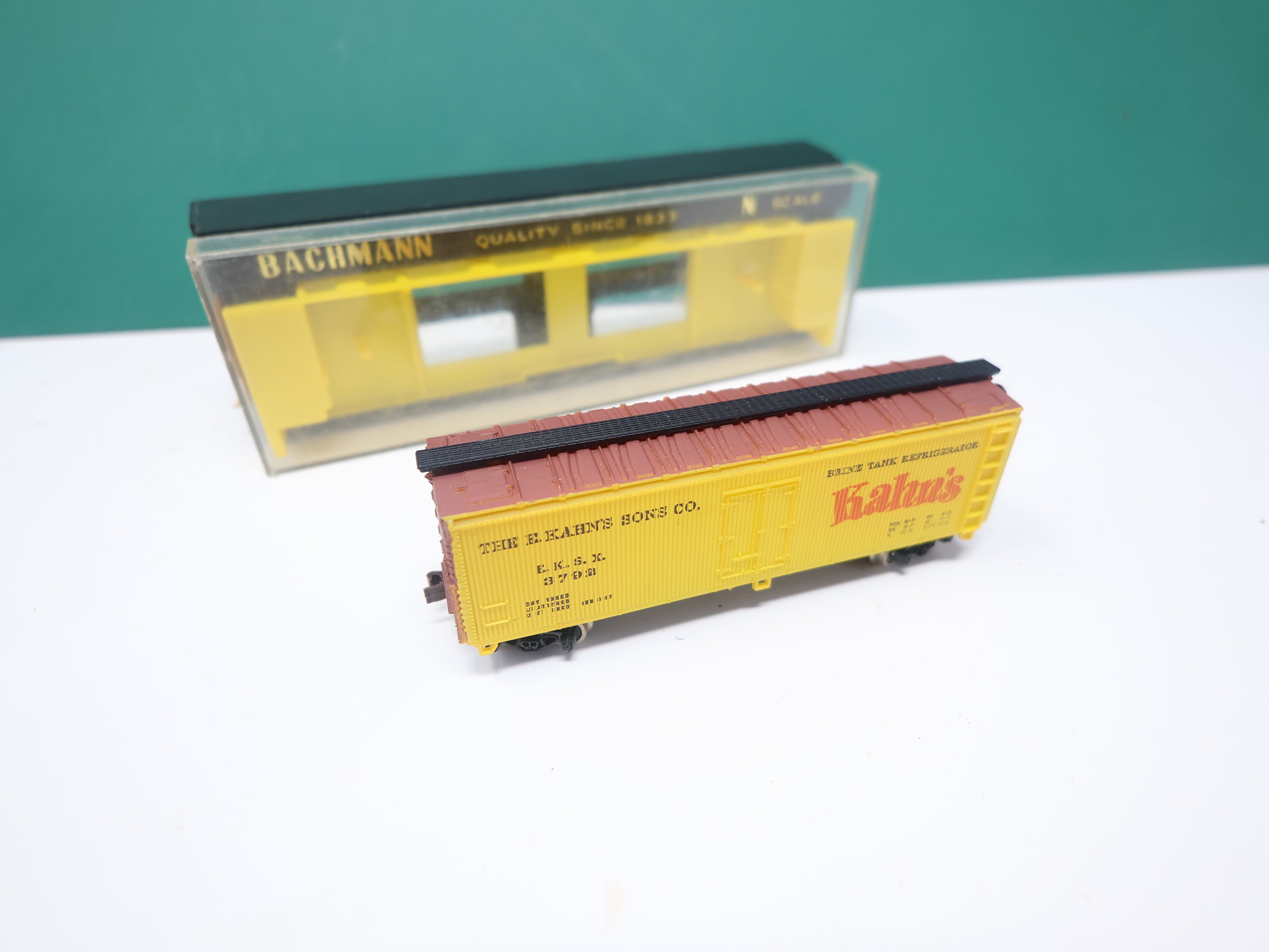 USED Bachmann N Scale, Wooden Box Car, Kahn's EKSX #3792