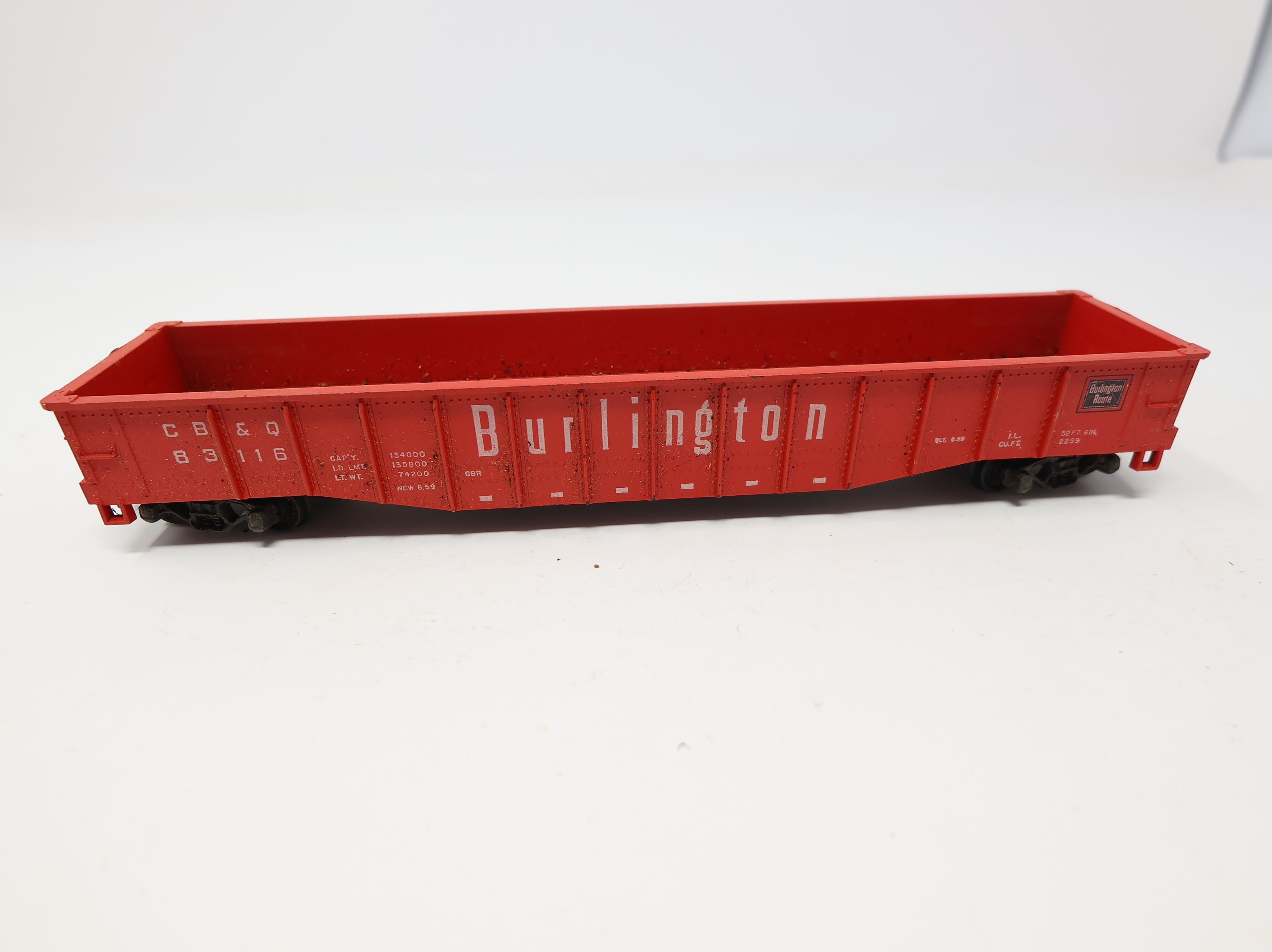 USED Athearn HO Scale Gondola Burlington CB&Q #83116