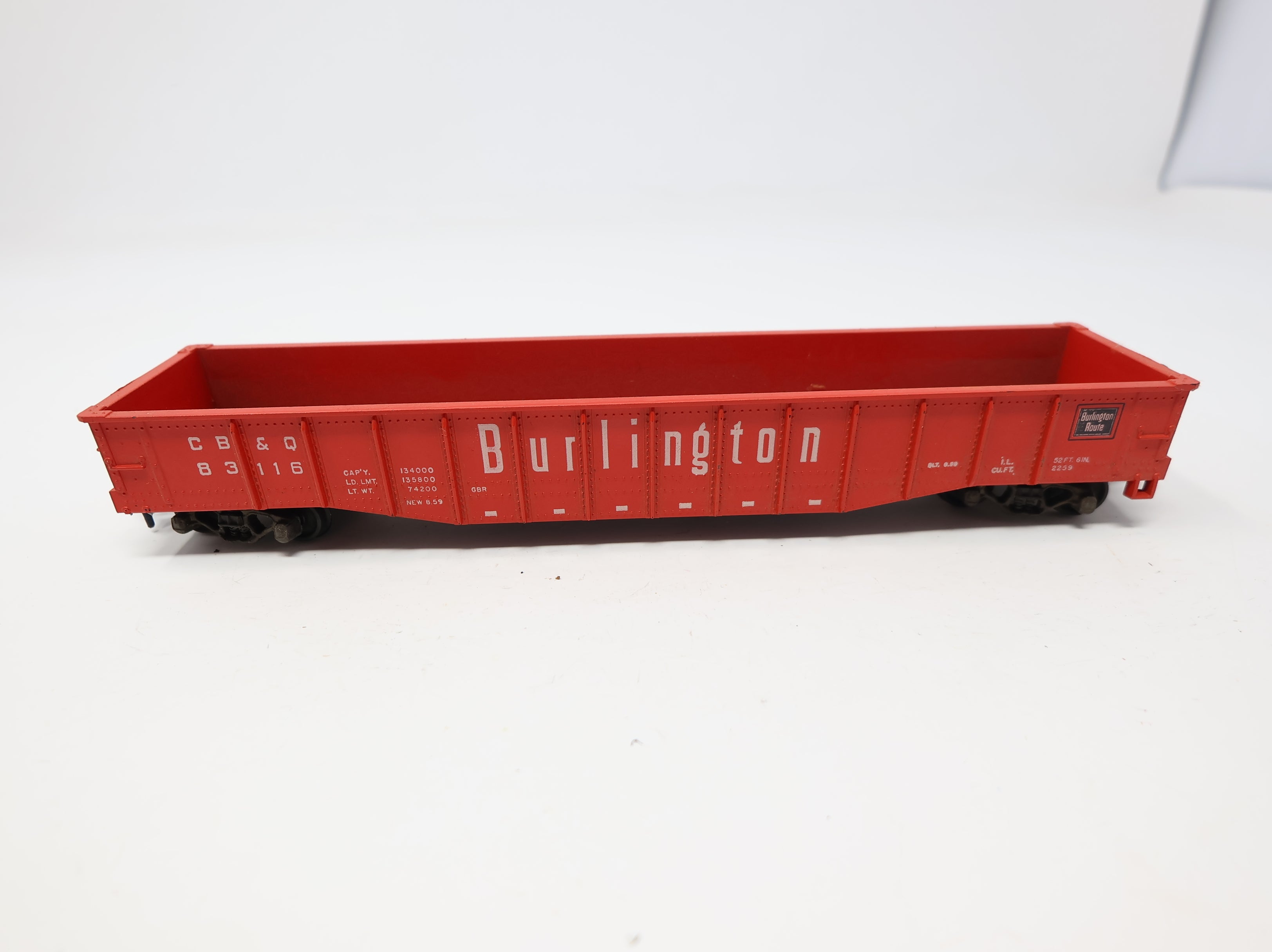 USED Athearn HO Scale Gondola Burlington CB&Q #83116