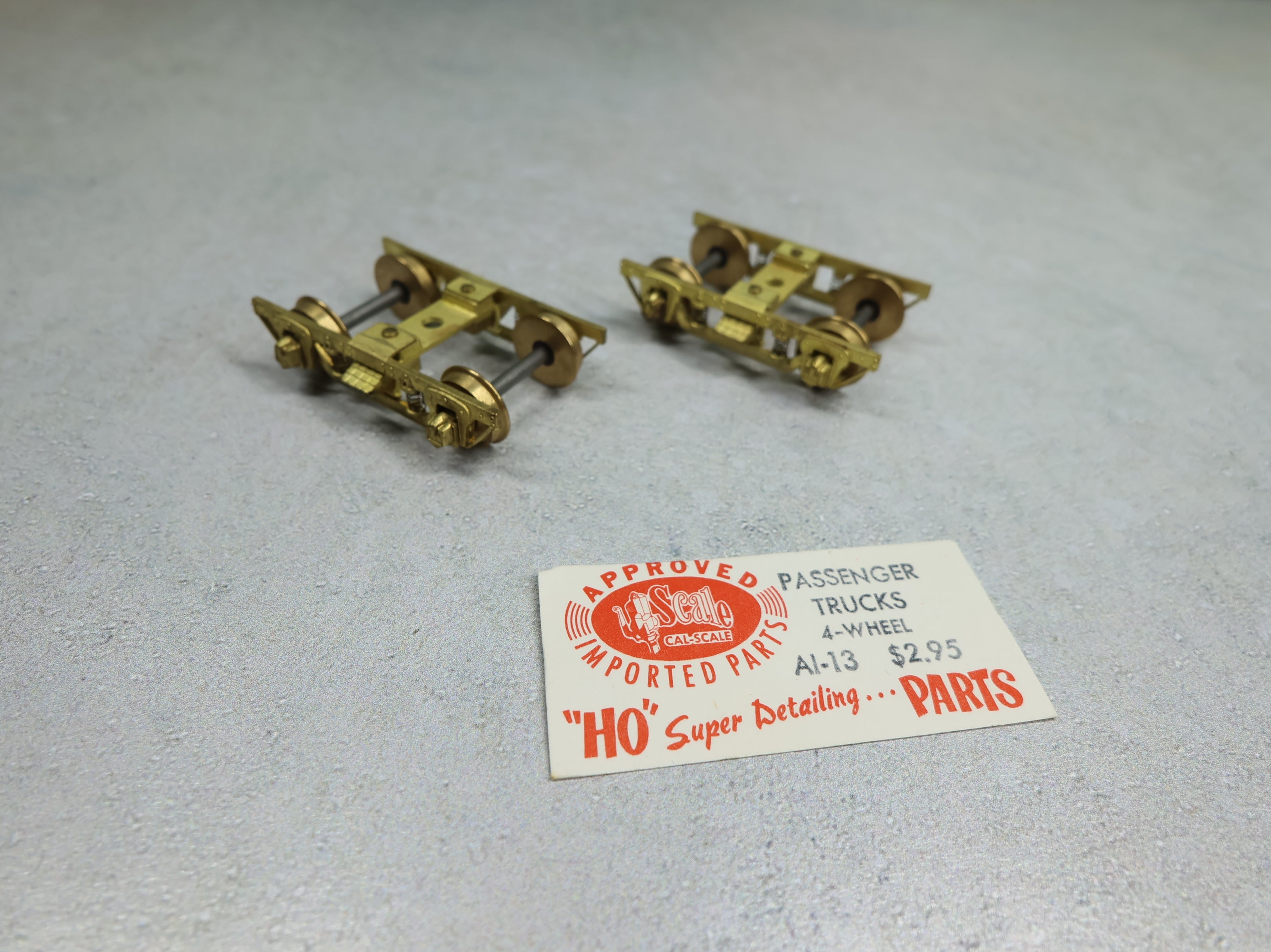 USED Cal Scale #A1-13 HO Scale Brass 4-Wheel Passenger Trucks