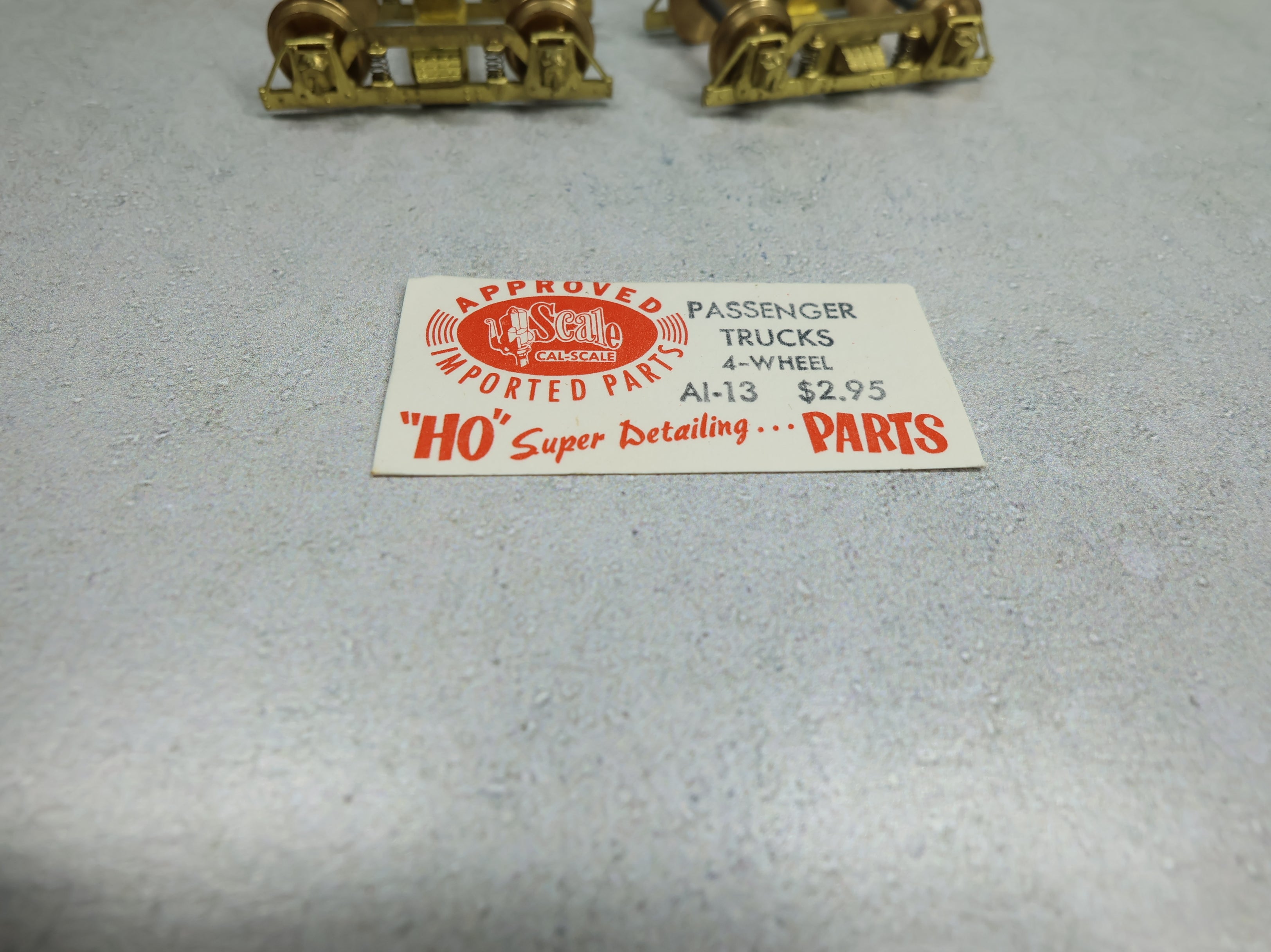 USED Cal Scale #A1-13 HO Scale Brass 4-Wheel Passenger Trucks