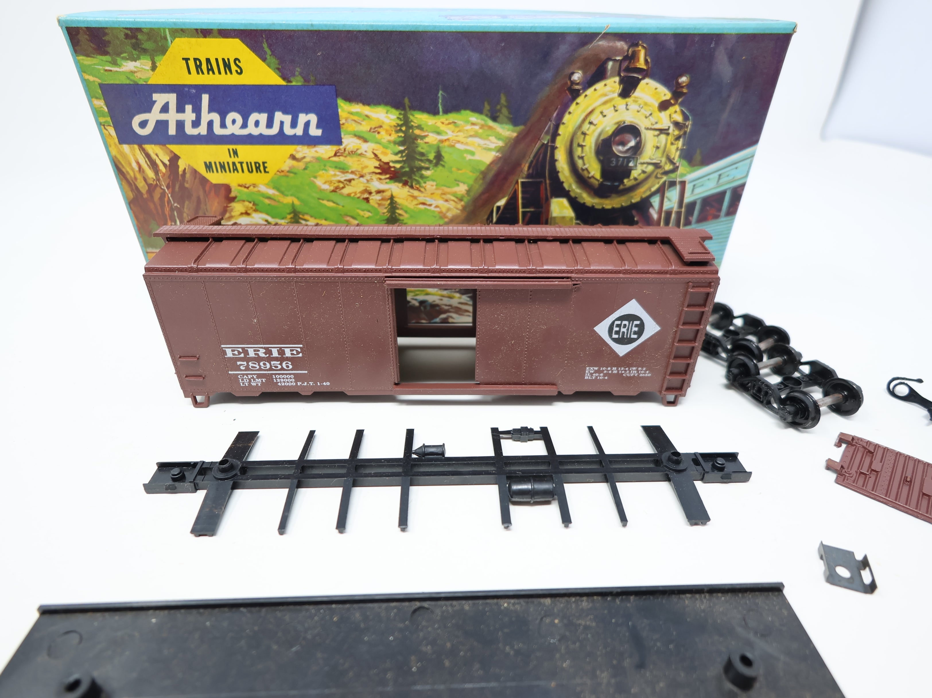 USED Athearn HO Scale 40' Steel Box Car Erie #78956 KIT