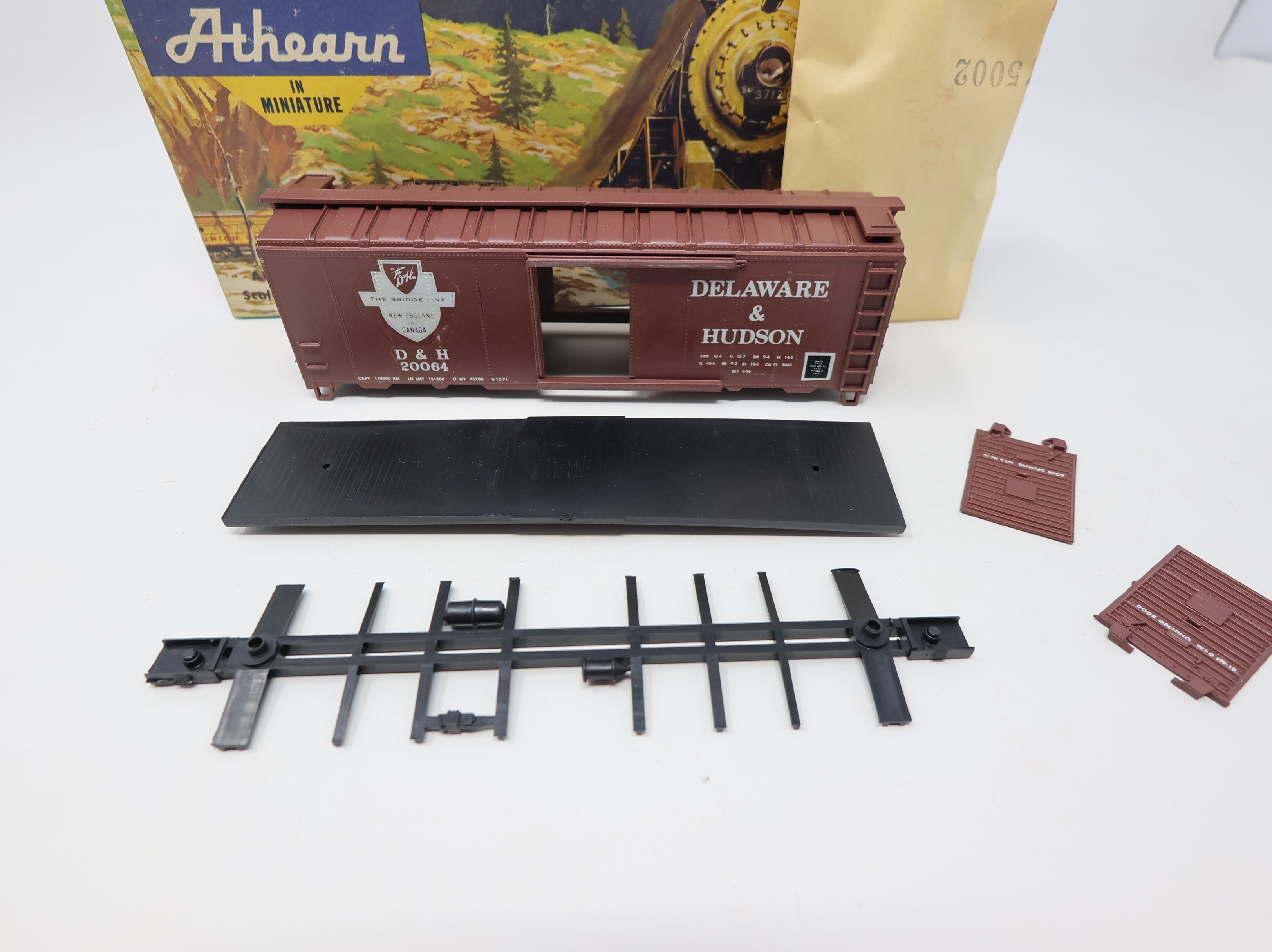 USED Athearn HO Scale 40' Steel Box Car Delaware and Hudson D&H #20064 Decal KIT