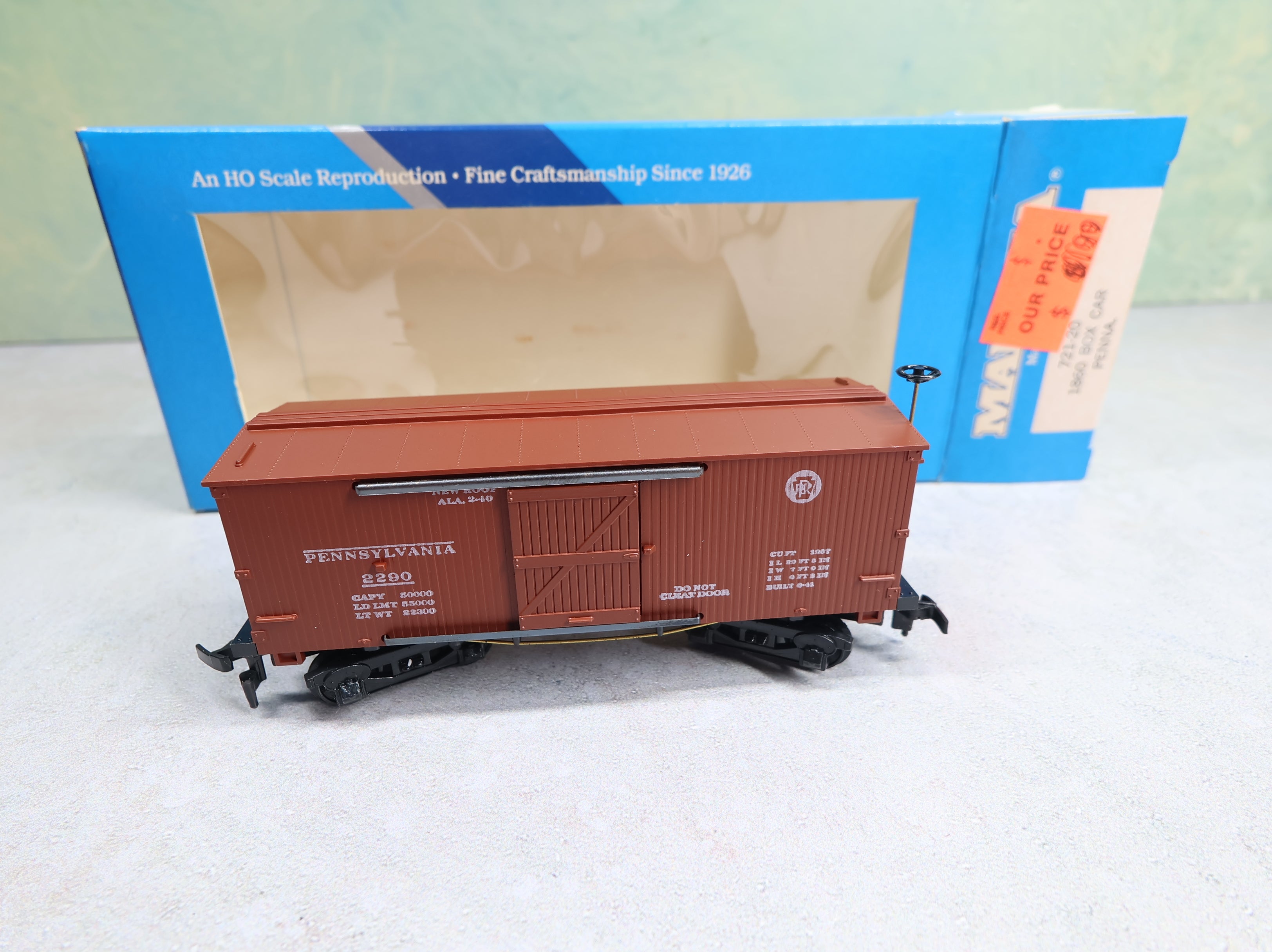 USED Mantua HO Scale 1860 Box Car Pennsylvania #2290