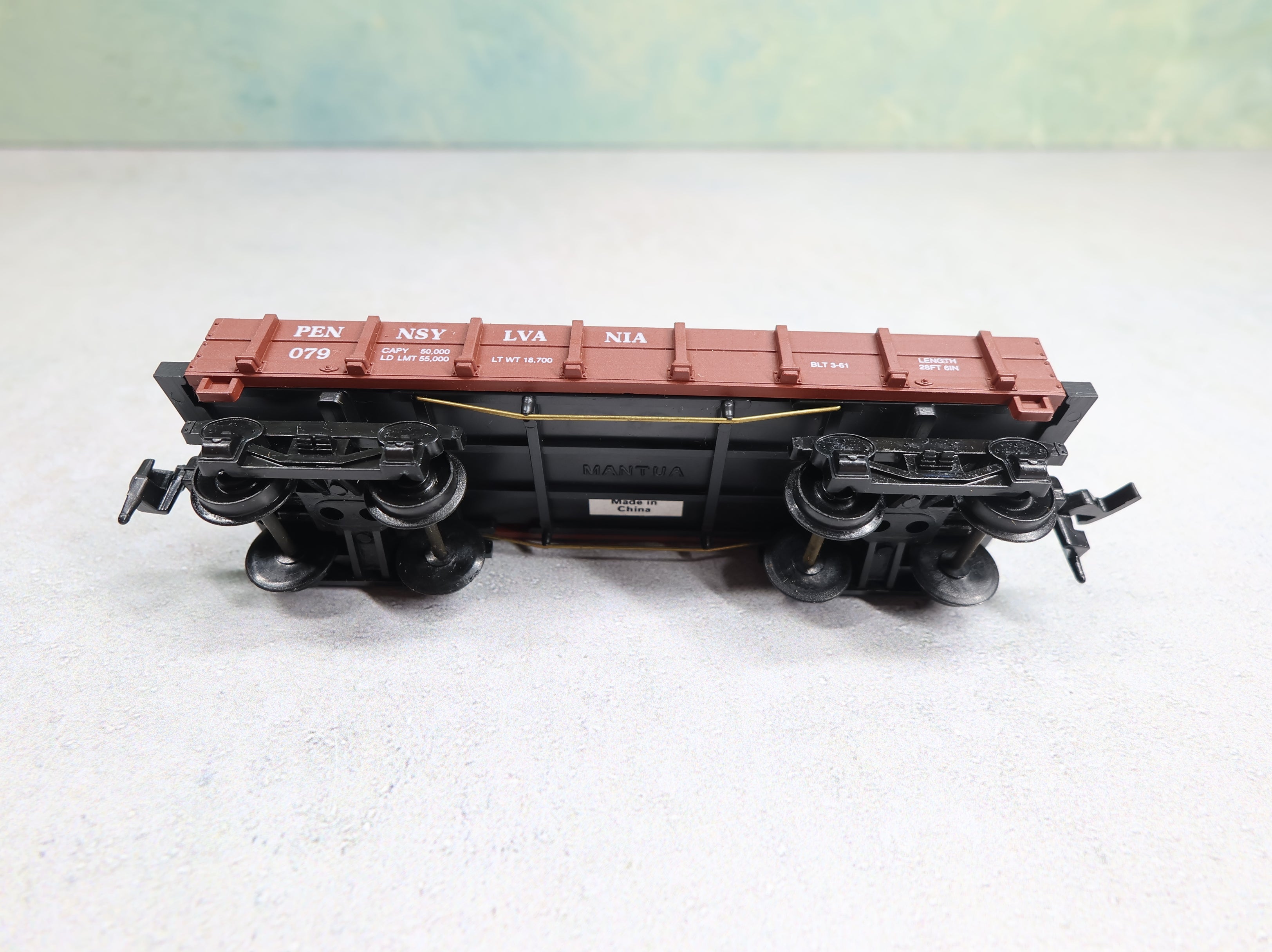 USED Mantua HO Scale 1860 Log Car Pennsylvania #079 w/ Log Load