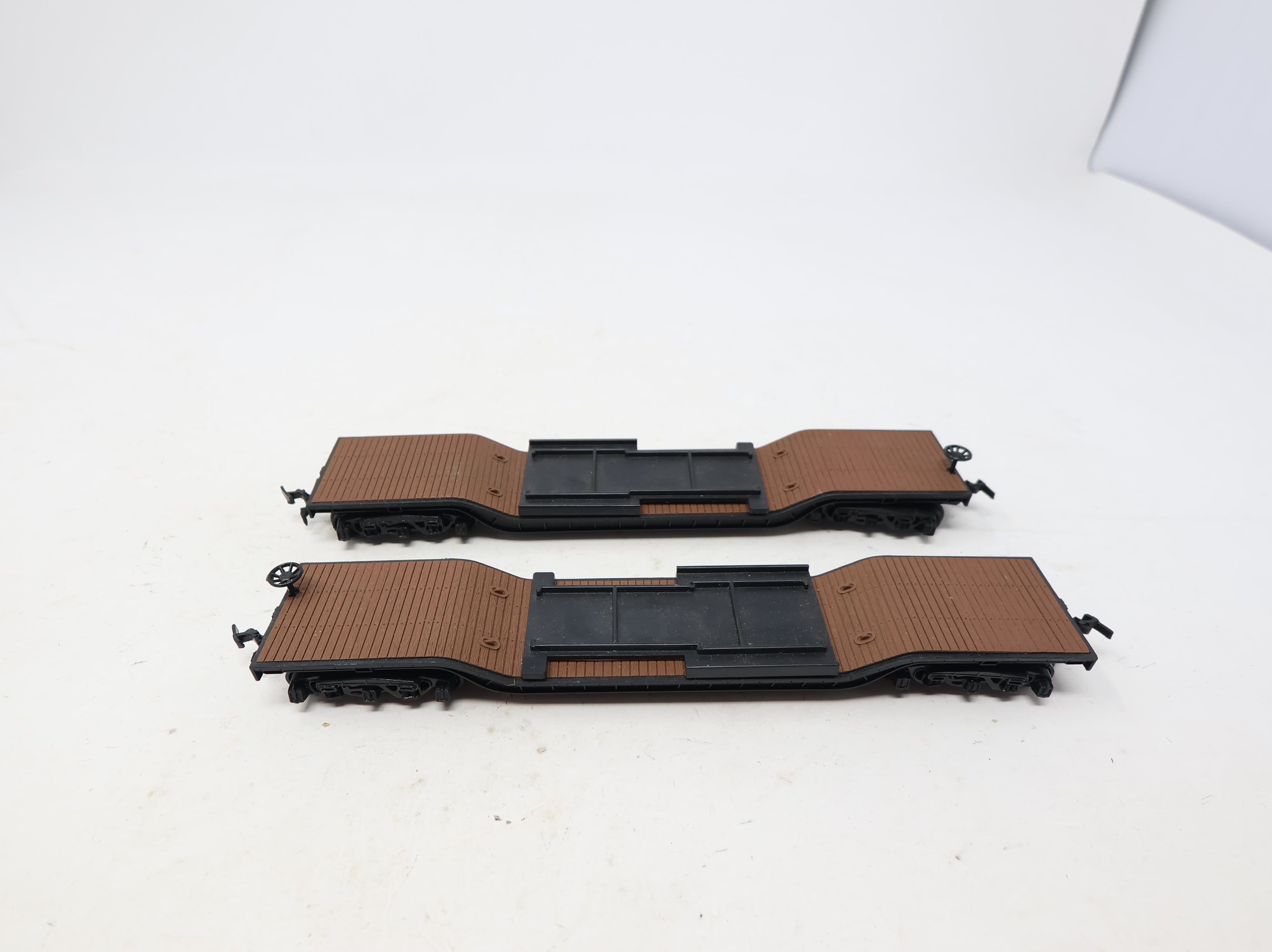 USED Bachmann HO Scale 52' Center Depressed Flat Car Undecorated Black (2 pcs)