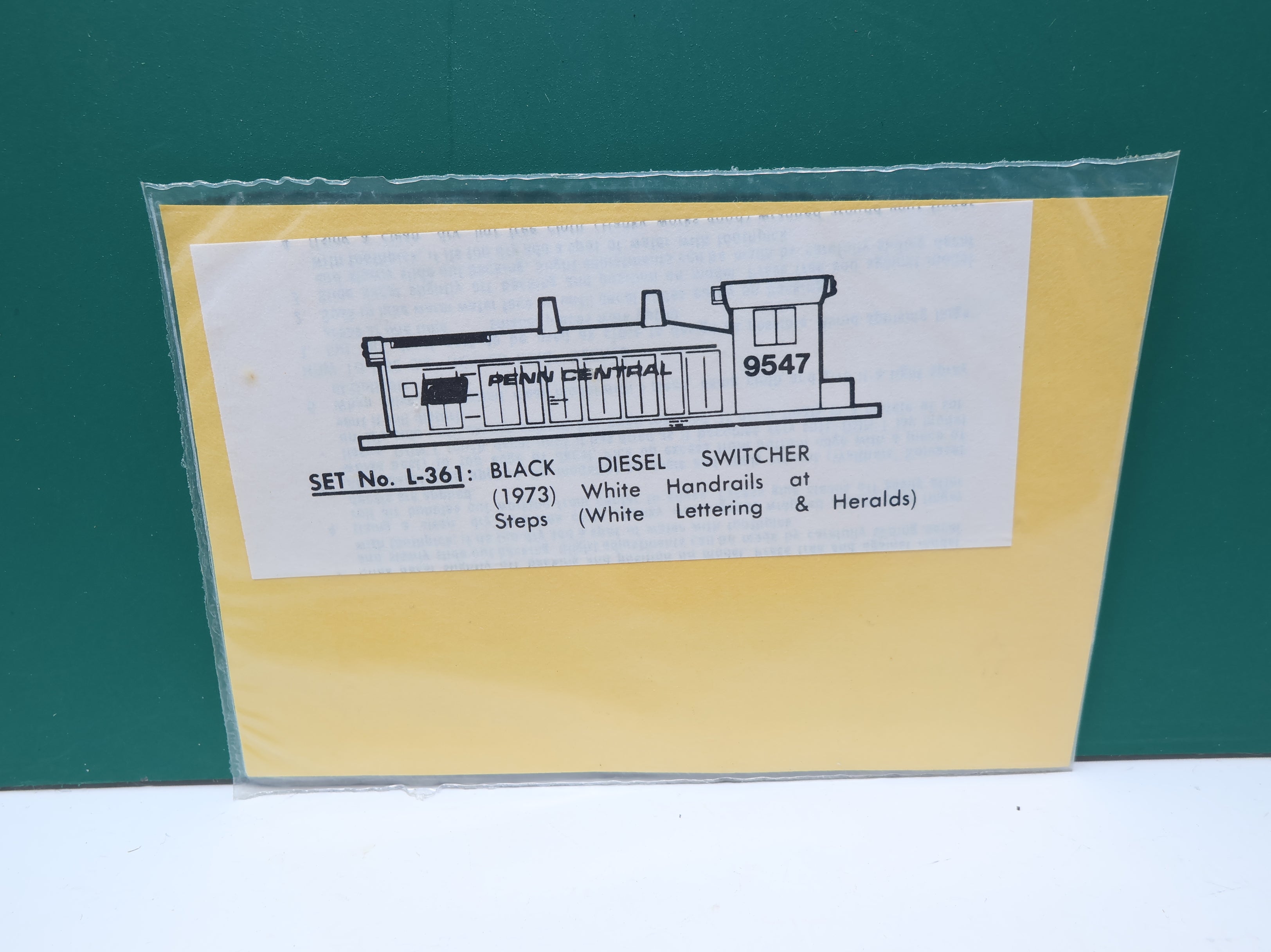 The Herald King L361 HO Scale Penn Central Black Diesel Switcher White Lettering & Herald Decals