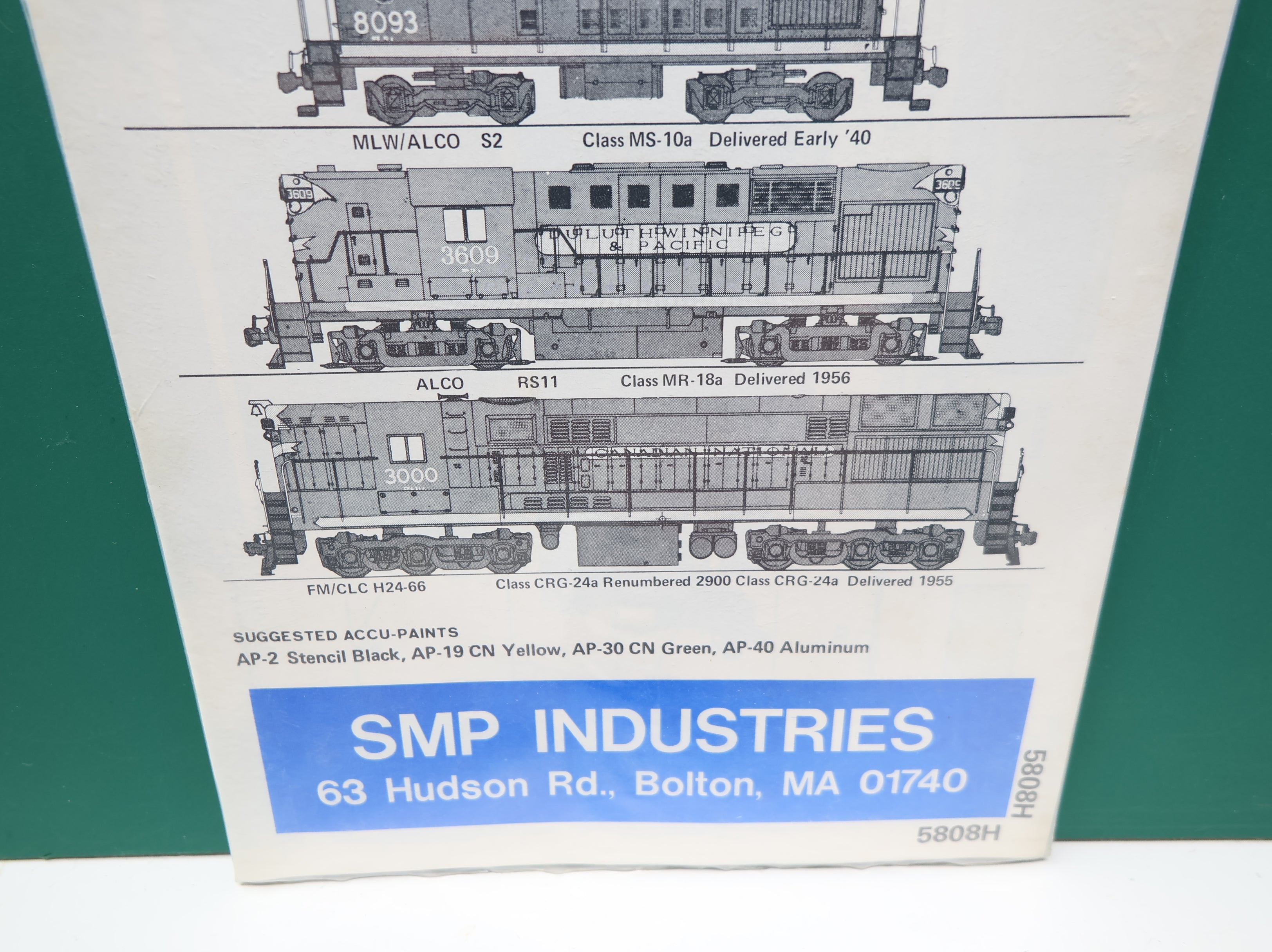 Accu-cals 5808H HO Scale Hood Units & Switchers thru 1961 CN, CV, DW&P, GT, GTW Decals