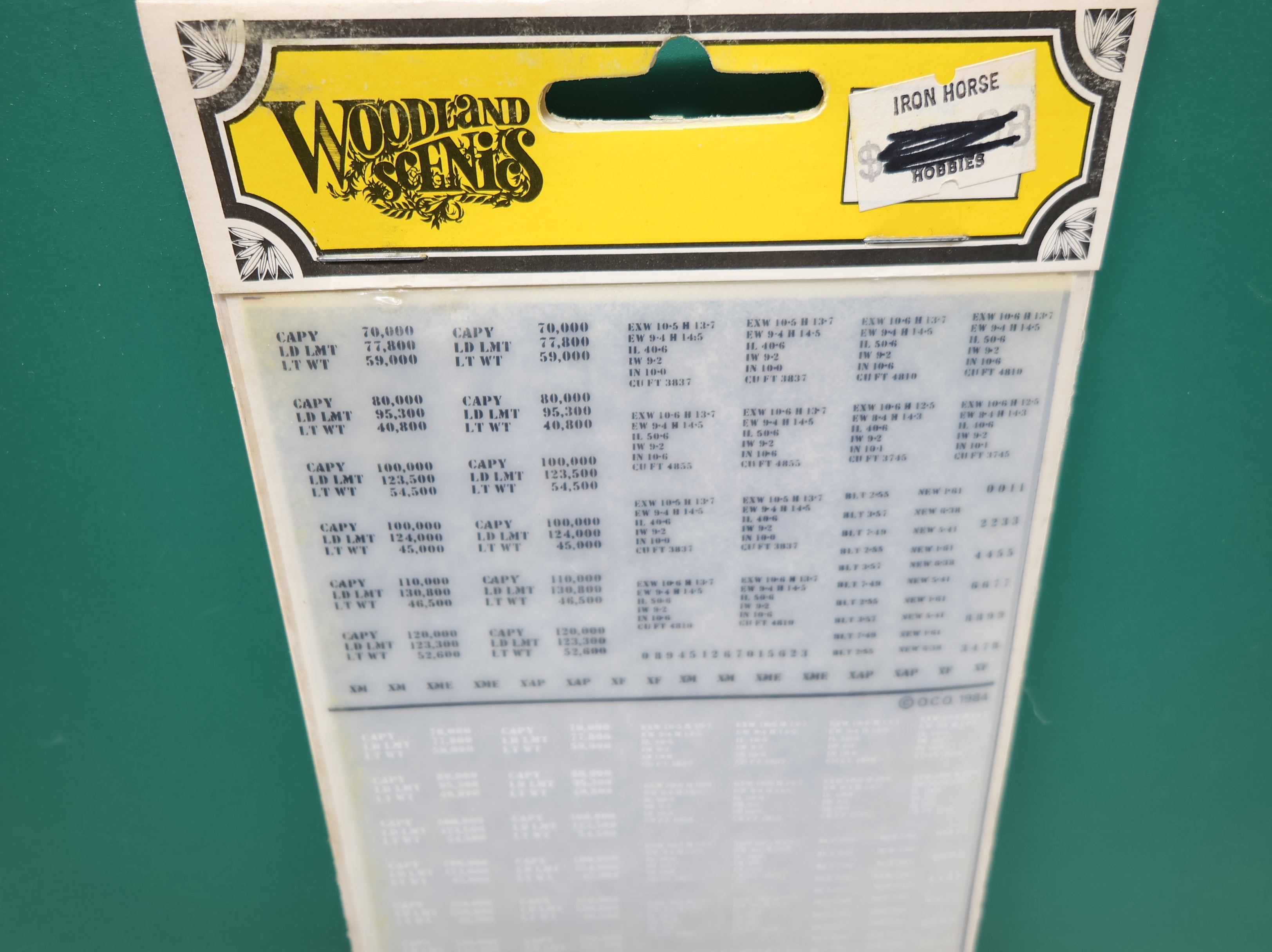 Woodland Scenics DT601 HO Scale Roman Box Car Data Black/White Dry Transfer Decals